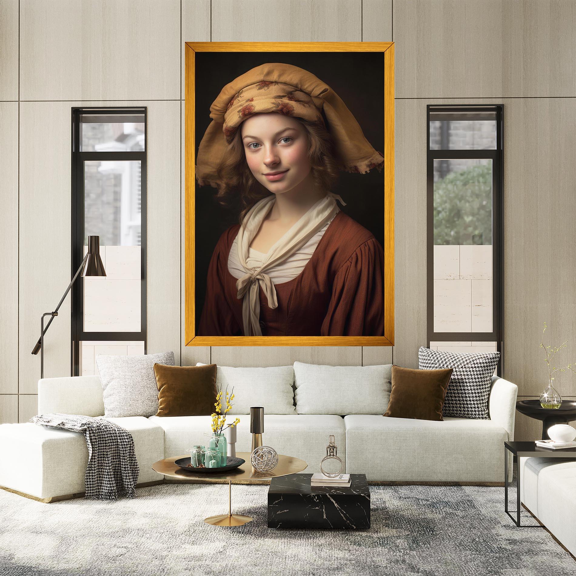 Leinwandbild Young Vintage Woman mockup 2