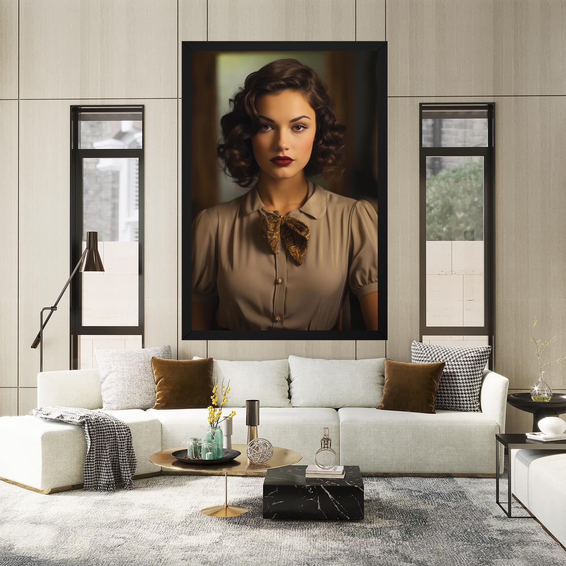 Leinwandbild Beige Vintage Blouse mockup 2