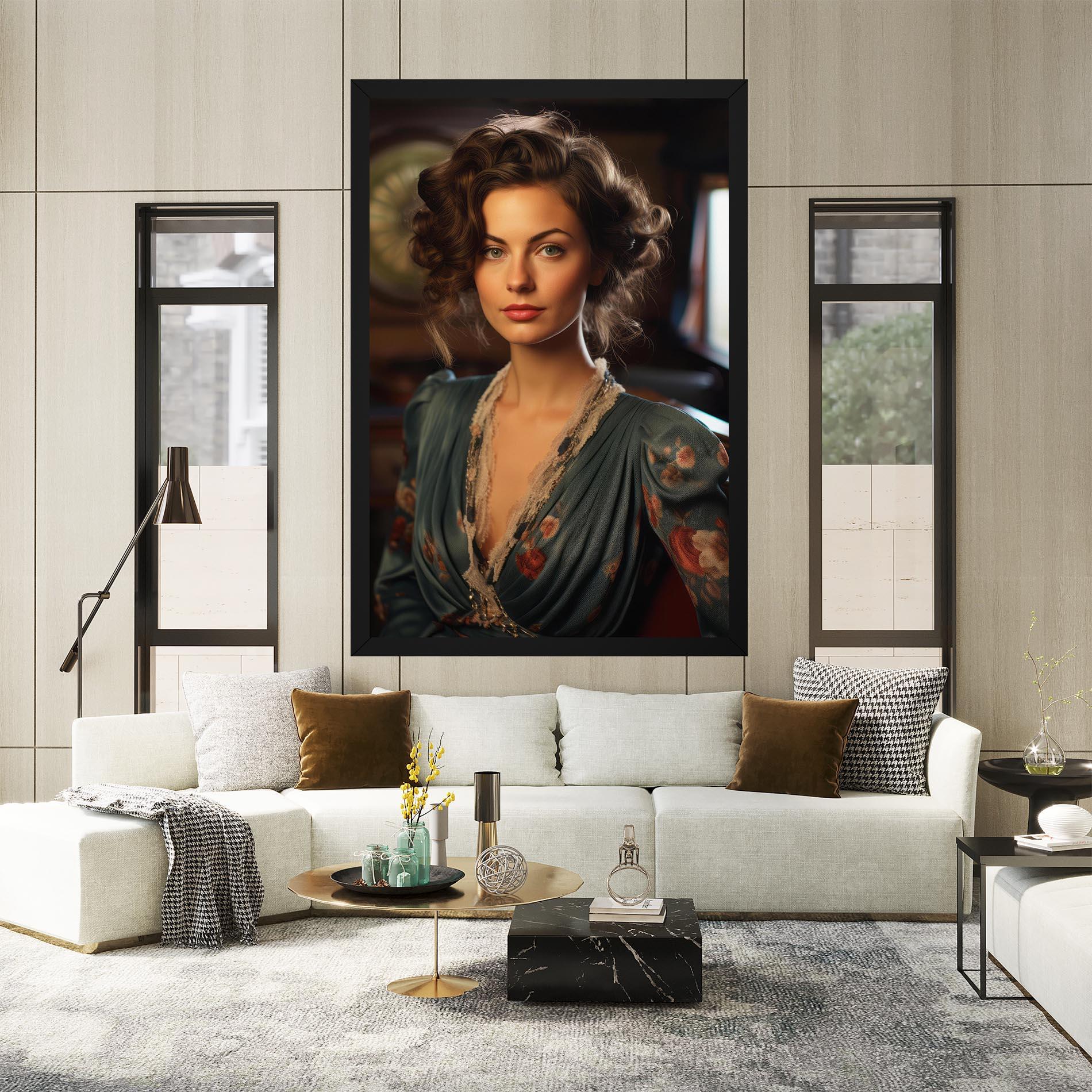 Leinwandbild Pink Flowers Dress mockup 2