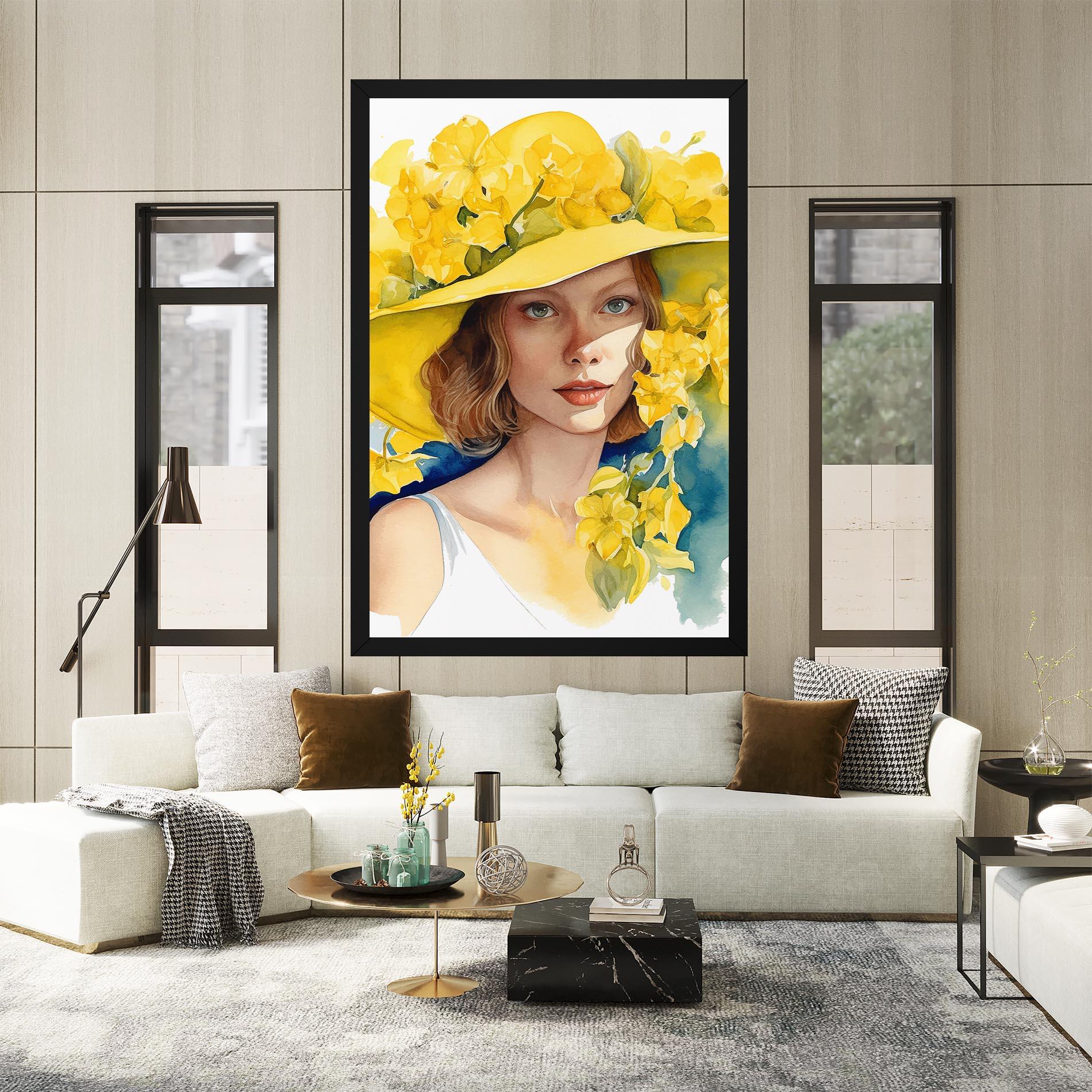 Leinwandbild Yellow Hat Flowers mockup 2