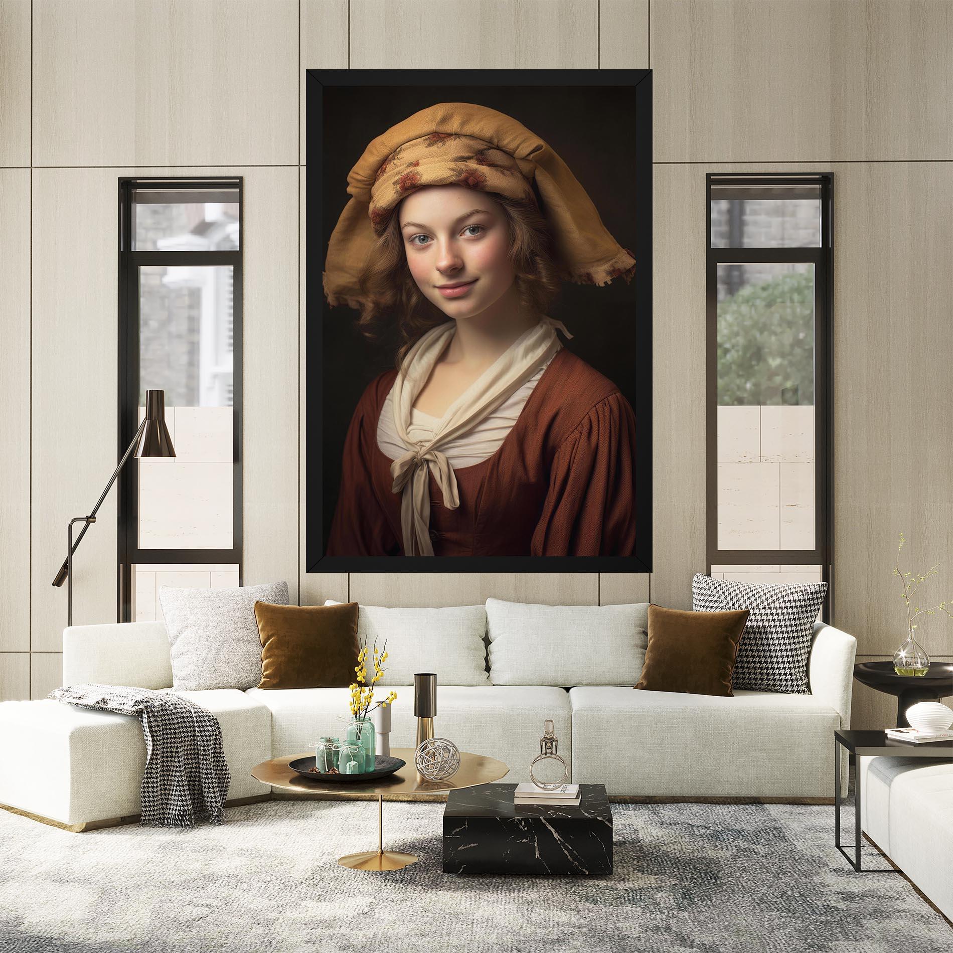 Leinwandbild Young Vintage Woman mockup 2