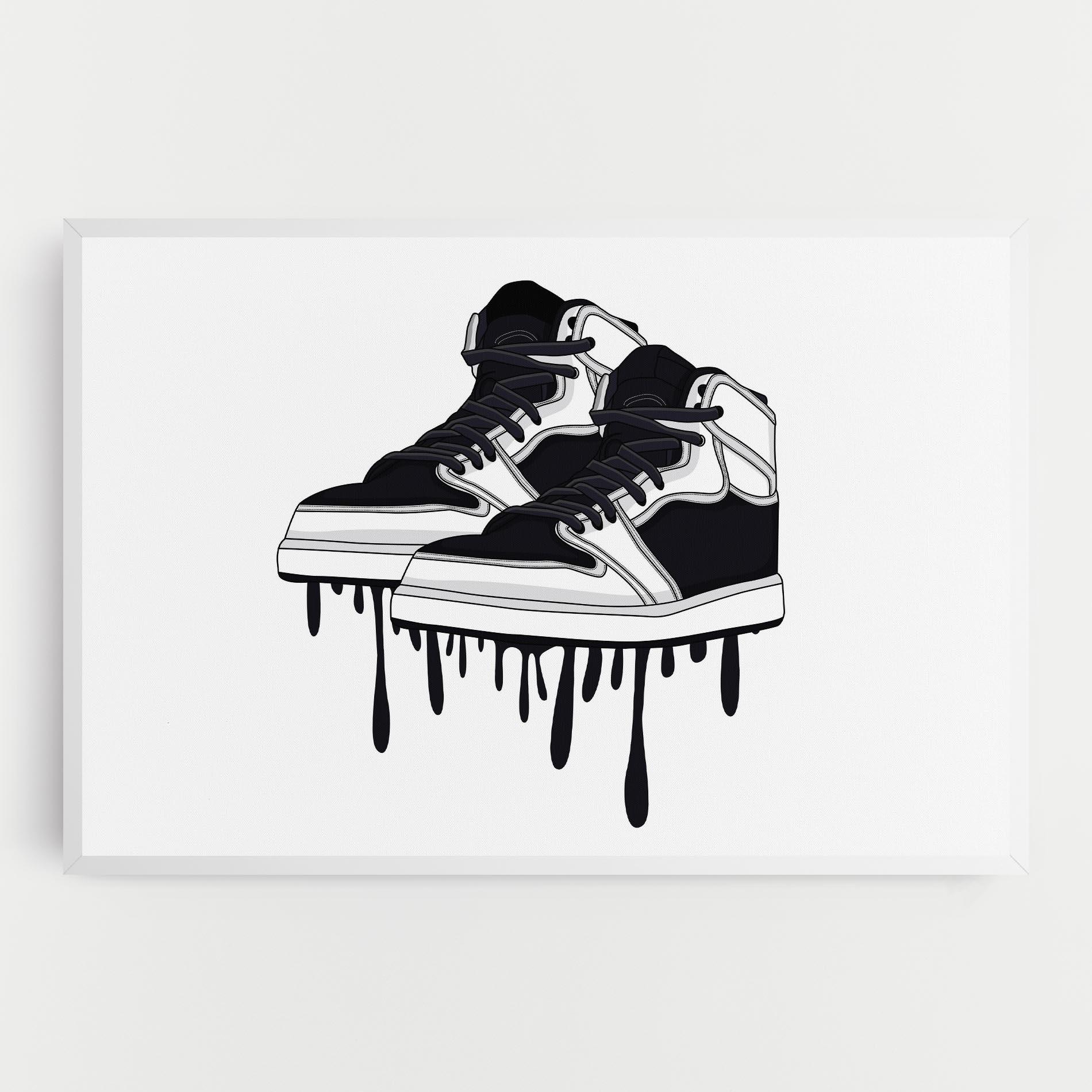 Leinwandbild Black White Shoes mockup 0