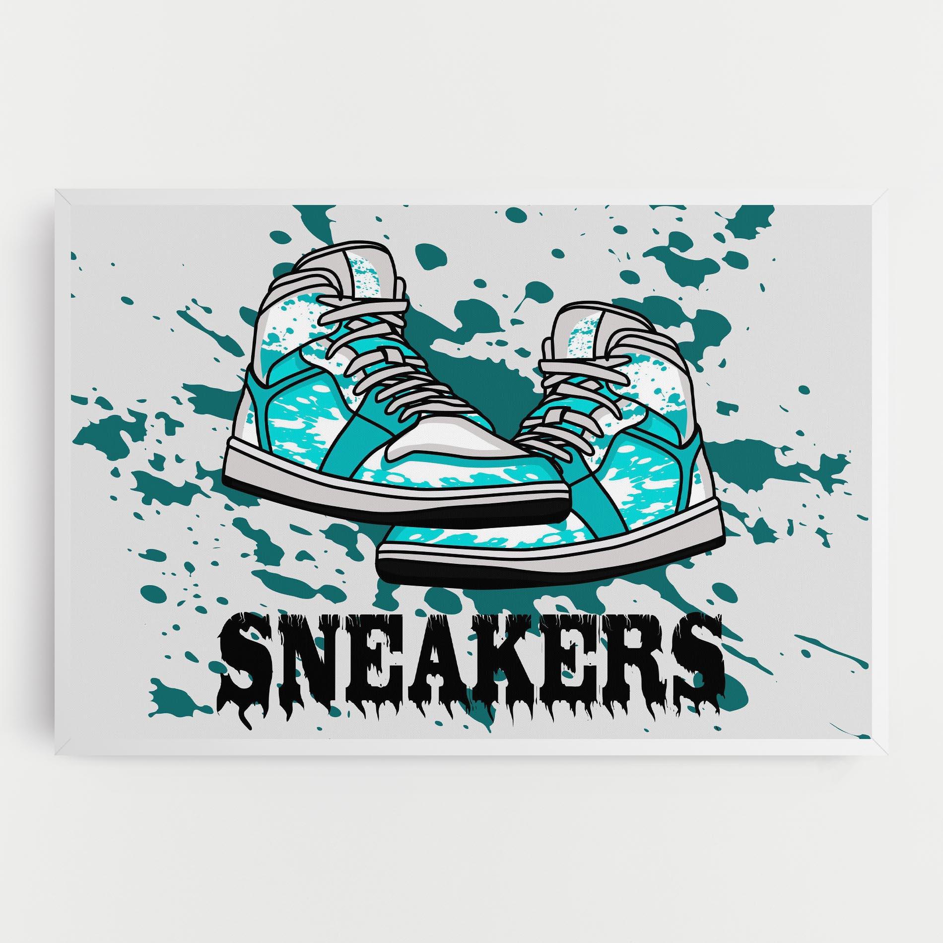 Leinwandbild Light Blue Sneakers mockup 0