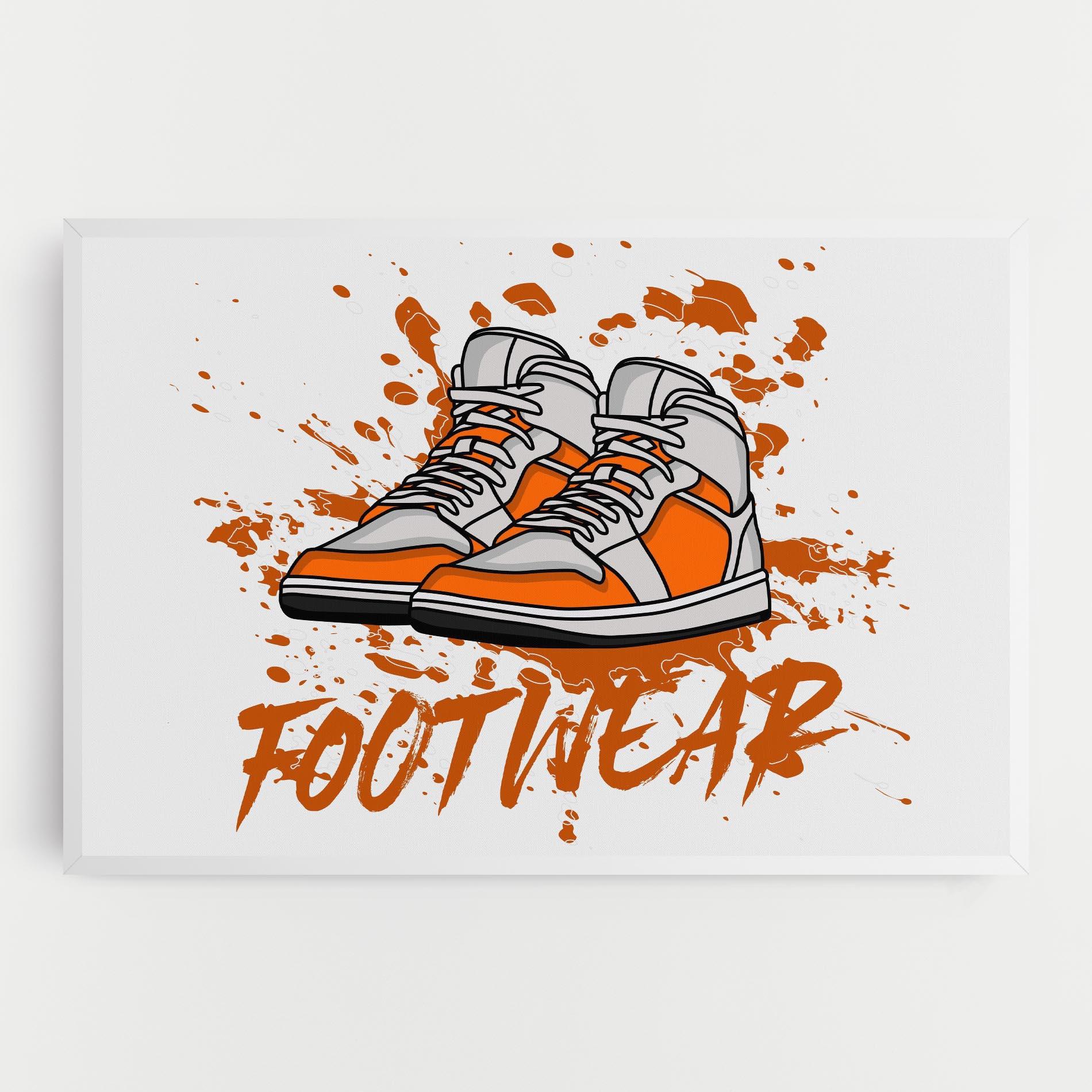 Leinwandbild Orange Footwear mockup 0