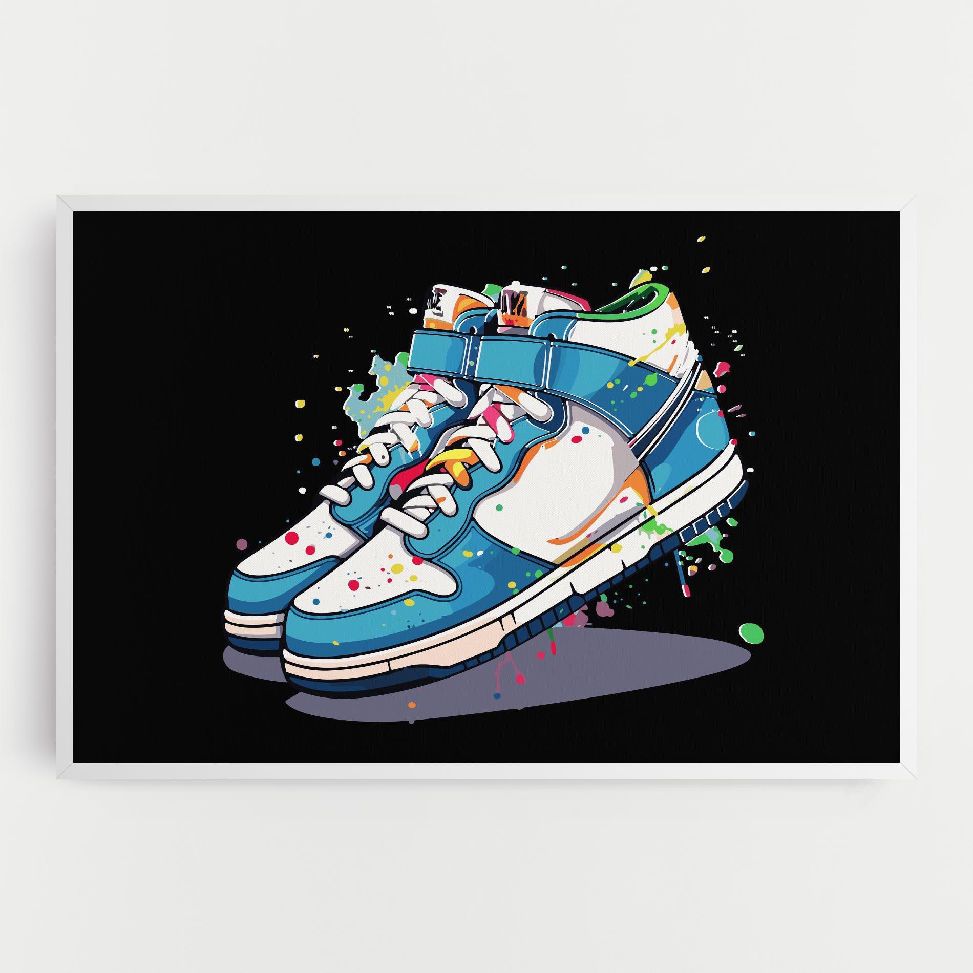 Leinwandbild Shoes Splash Color mockup 0