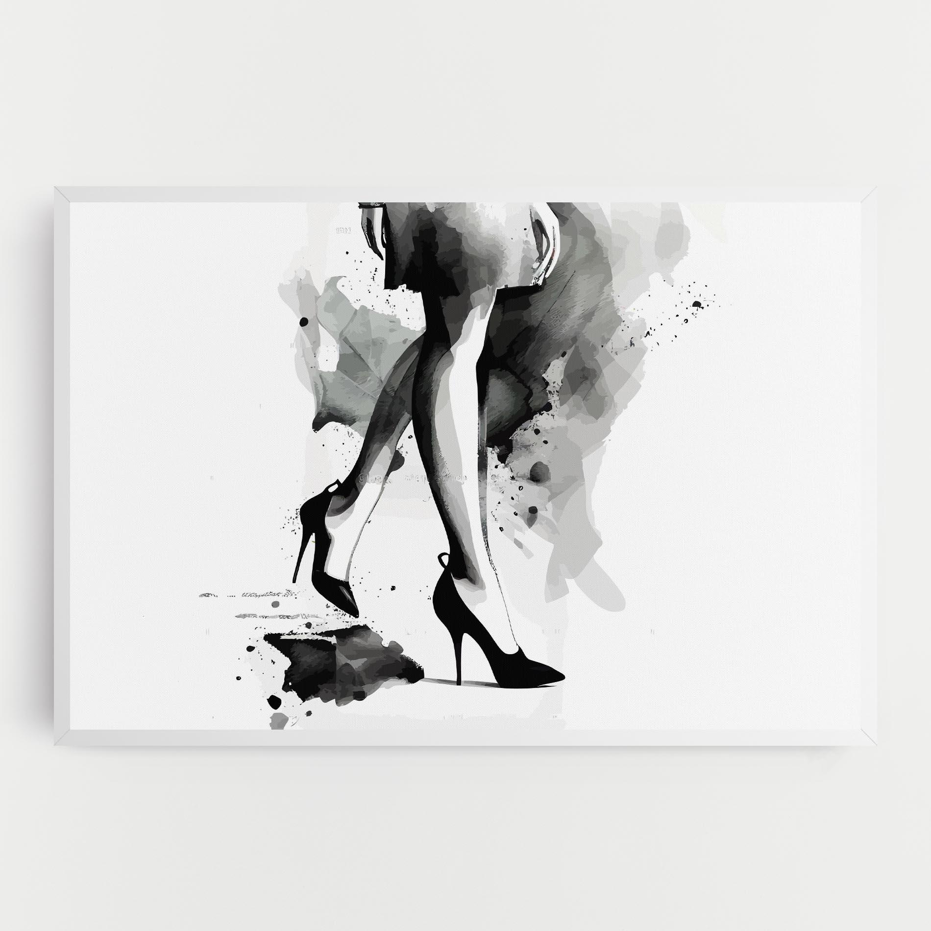 Leinwandbild Watercolor Shoes mockup 0