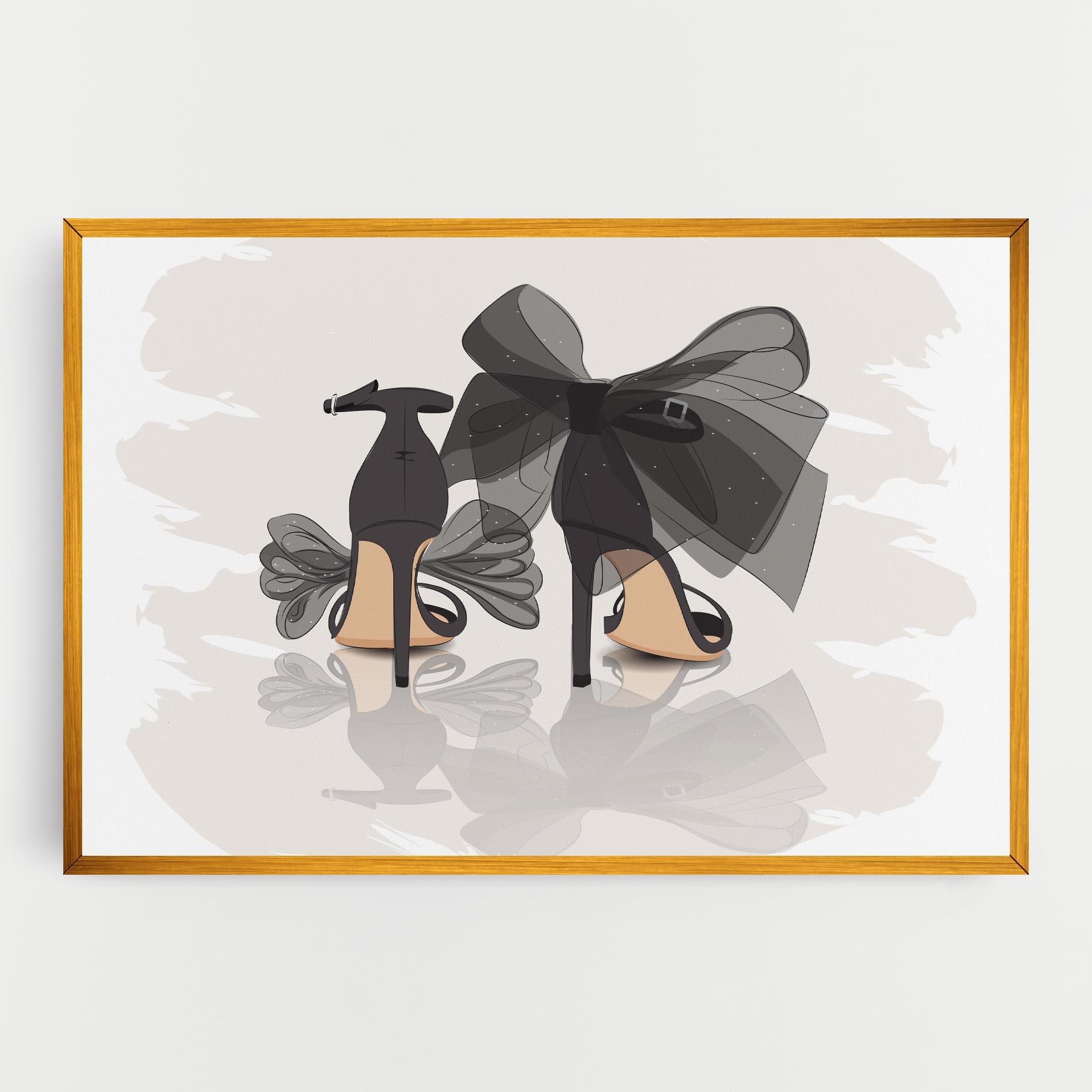 Leinwandbild Black Bow Heels mockup 0