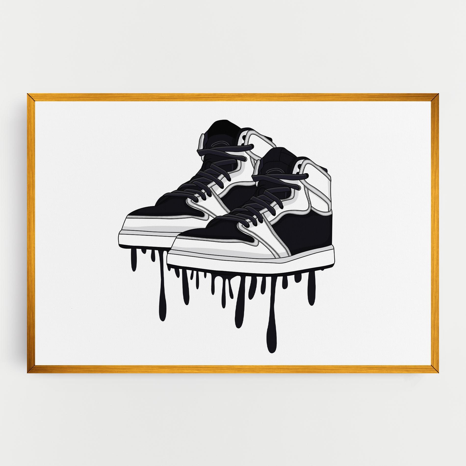 Leinwandbild Black White Shoes mockup 0