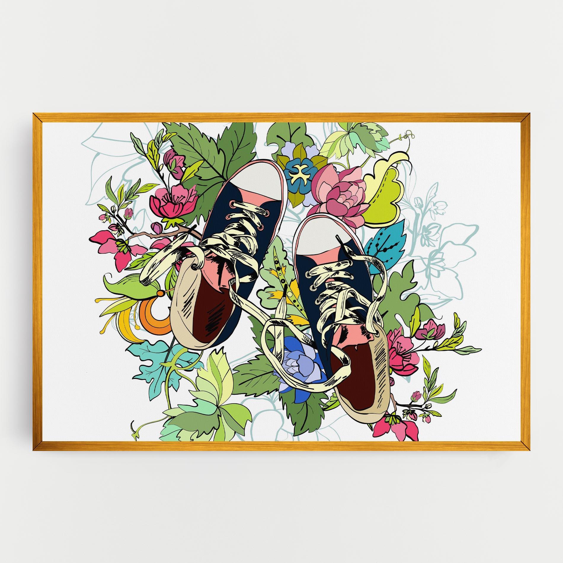 Leinwandbild Flower Shoes mockup 0