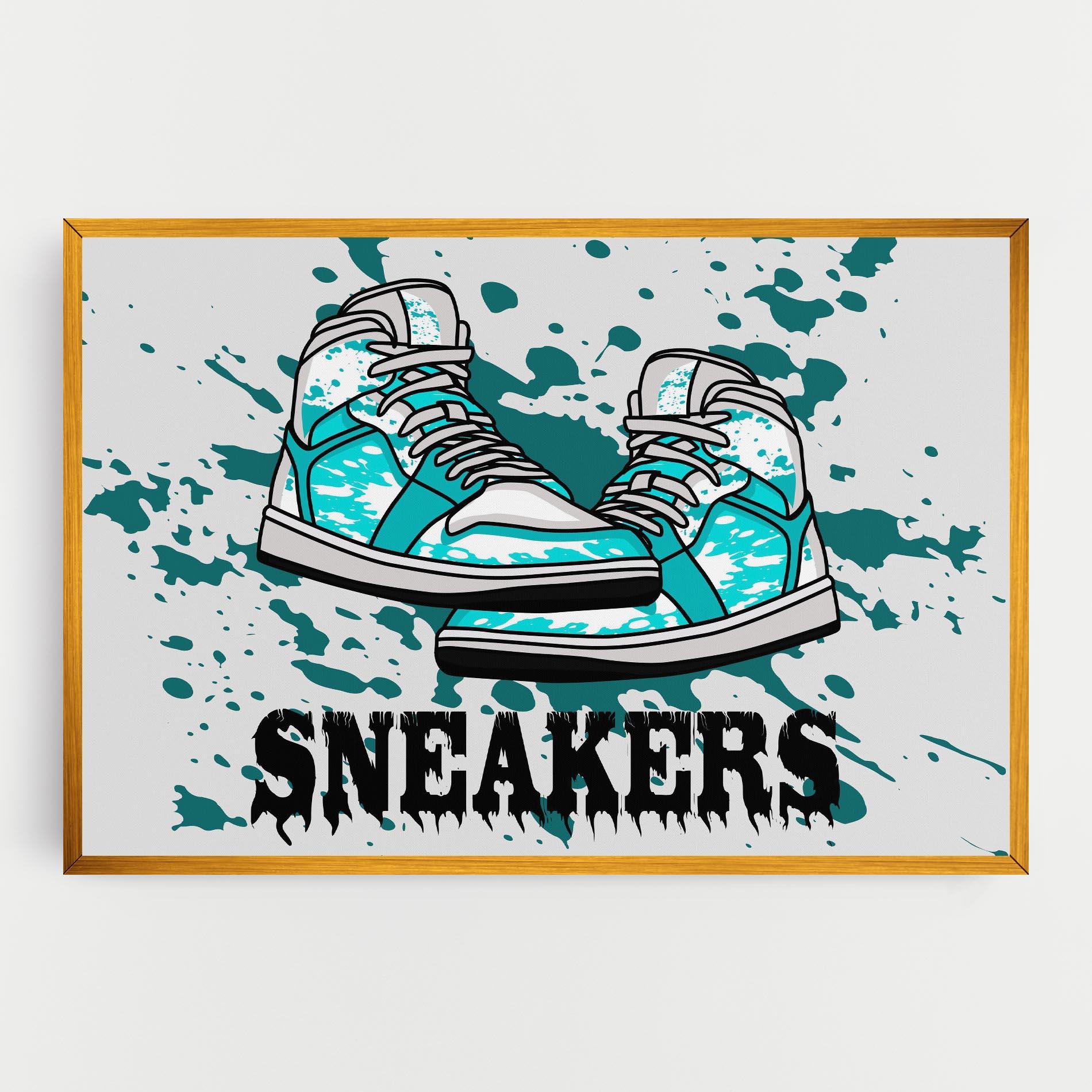 Leinwandbild Light Blue Sneakers mockup 0
