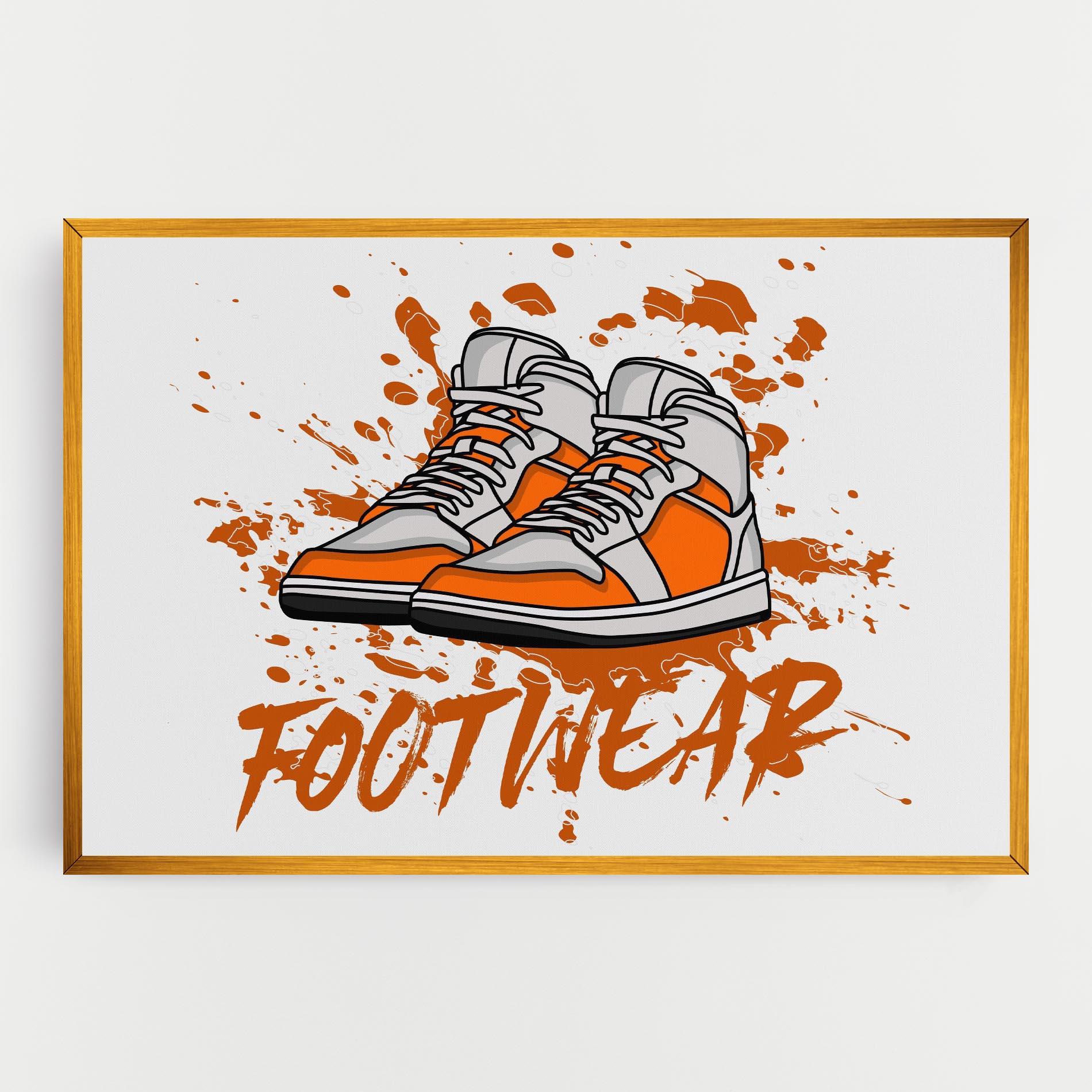 Leinwandbild Orange Footwear mockup 0