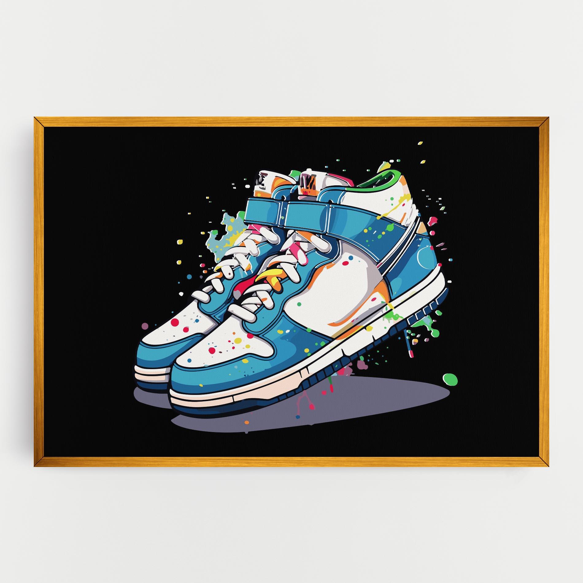 Leinwandbild Shoes Splash Color mockup 0