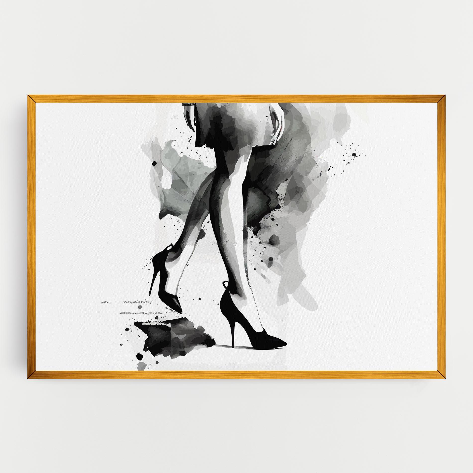 Leinwandbild Watercolor Shoes mockup 0