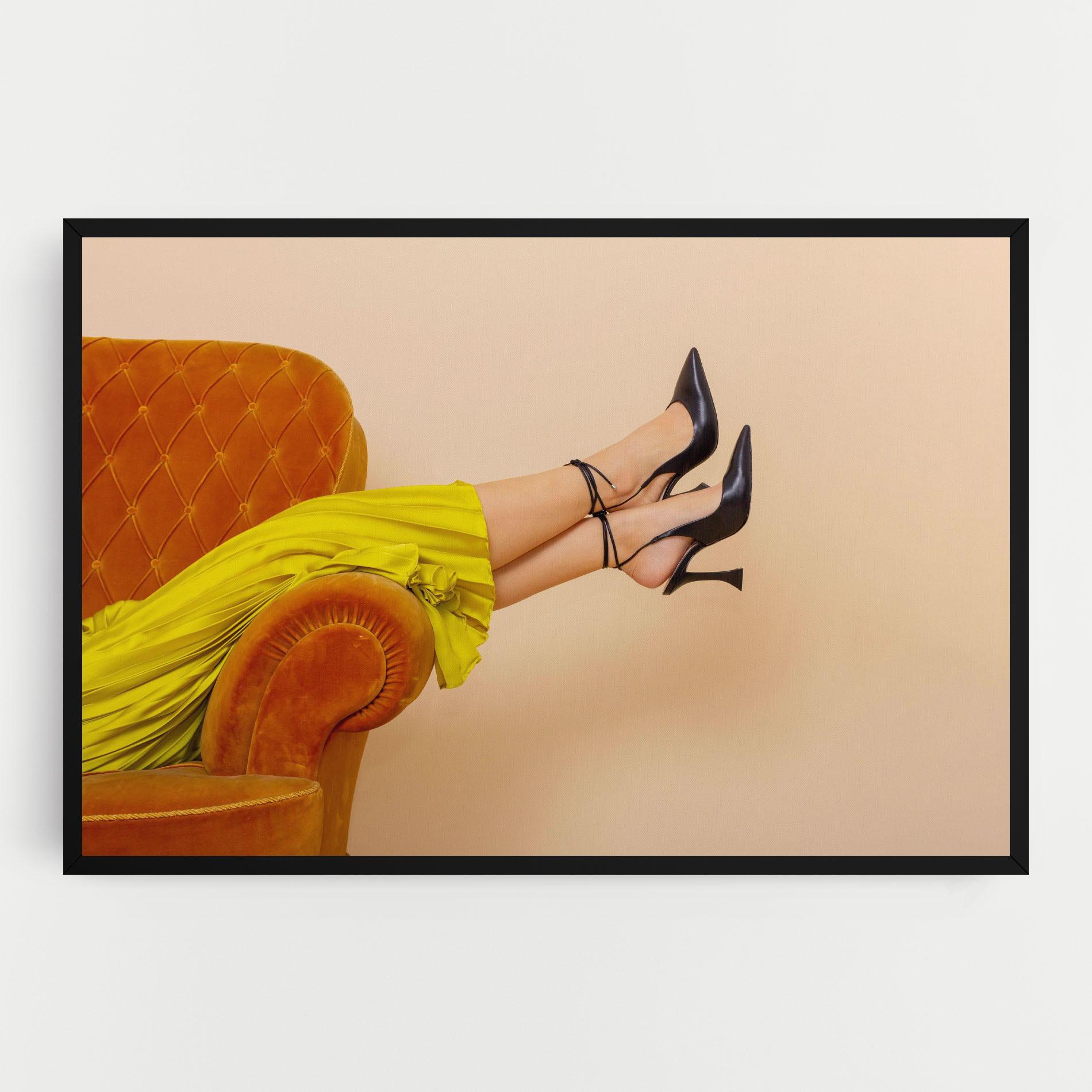 Leinwandbild Black Heals On Cream mockup 0