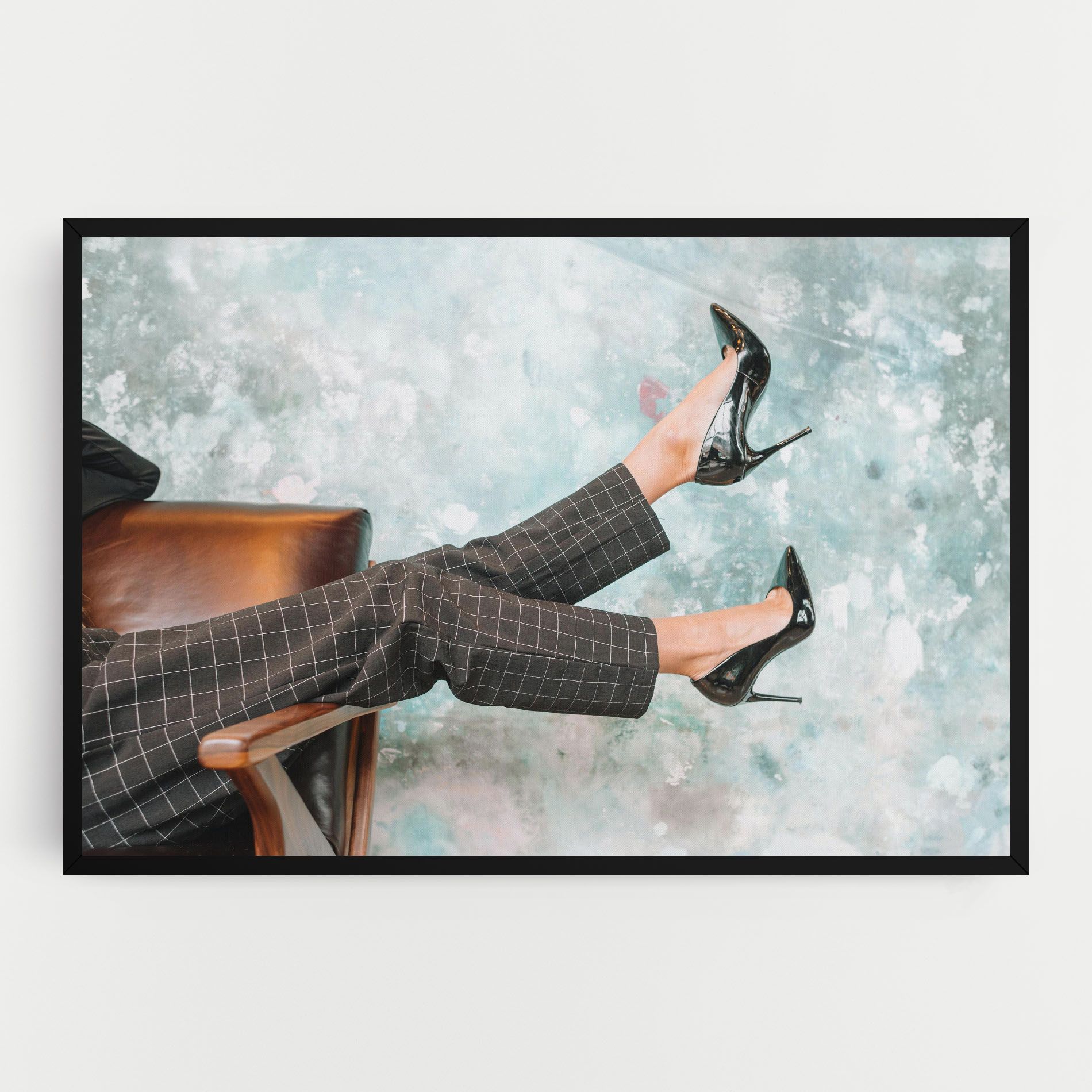 Black Shoes On Chair mockup 0