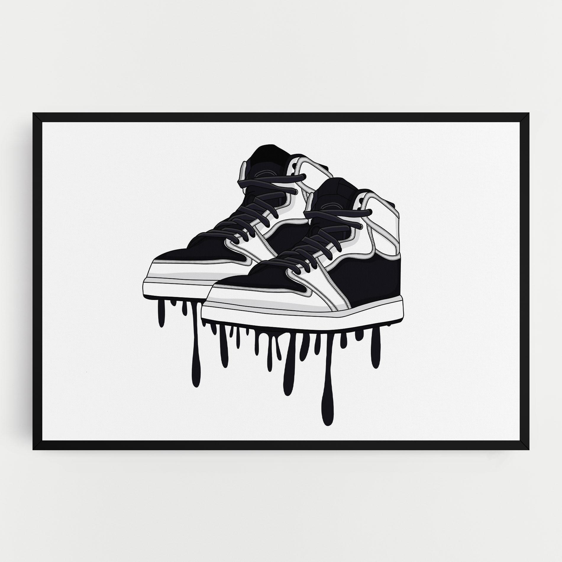 Leinwandbild Black White Shoes mockup 0
