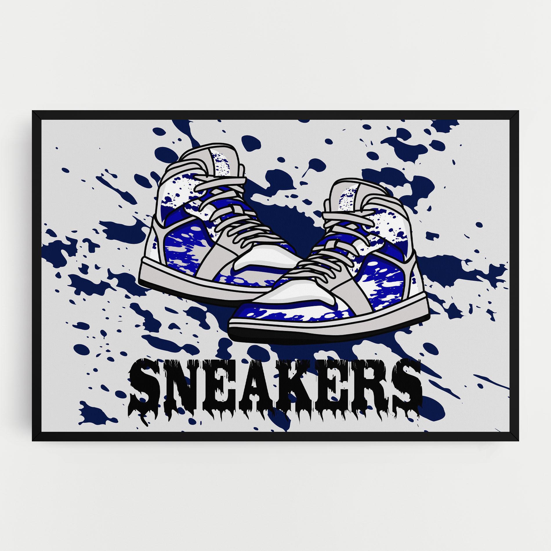 Leinwandbild Dark Blue Sneakers mockup 0