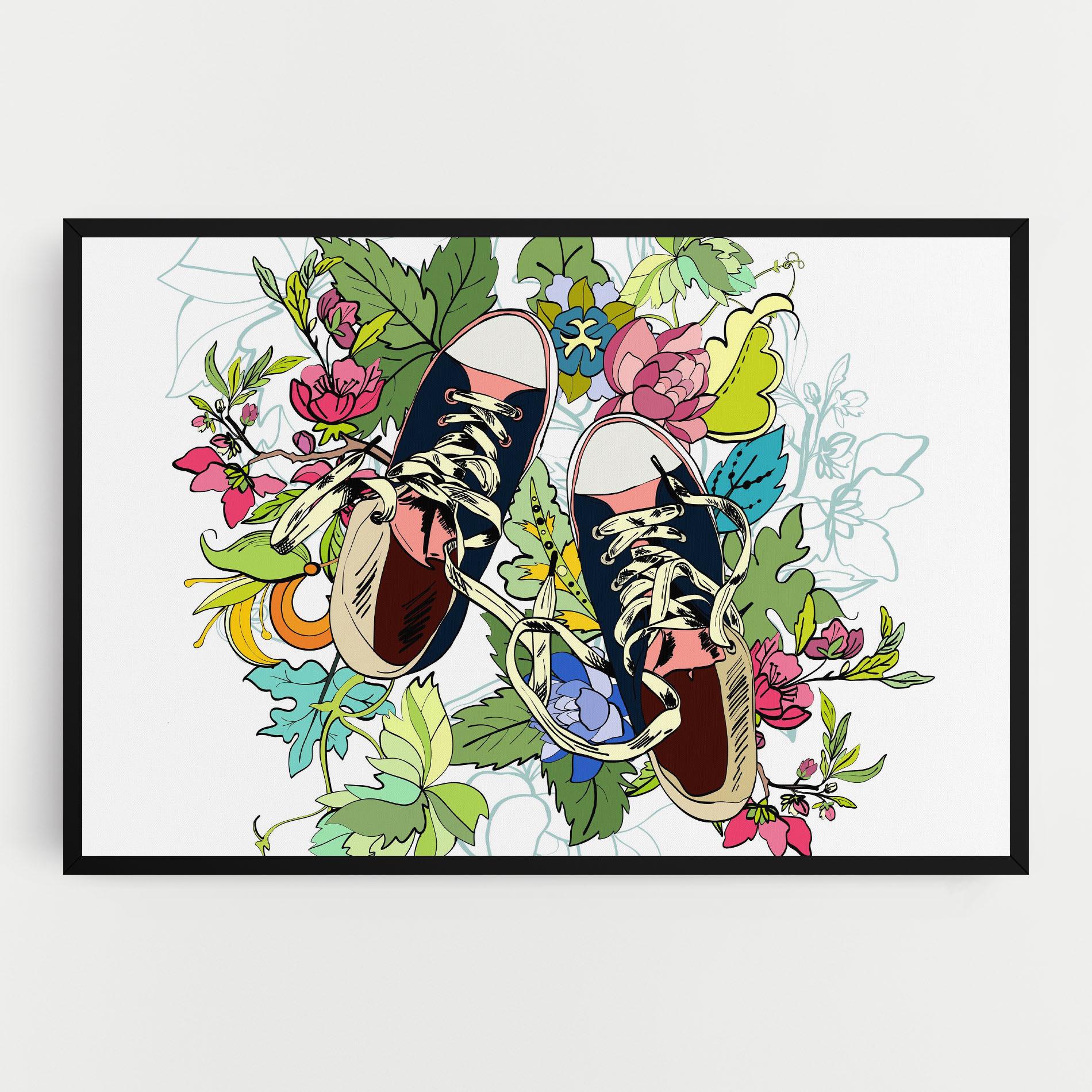 Leinwandbild Flower Shoes mockup 0