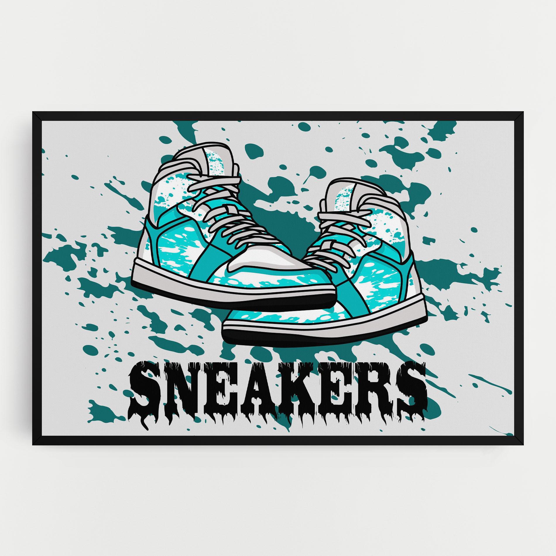 Leinwandbild Light Blue Sneakers mockup 0