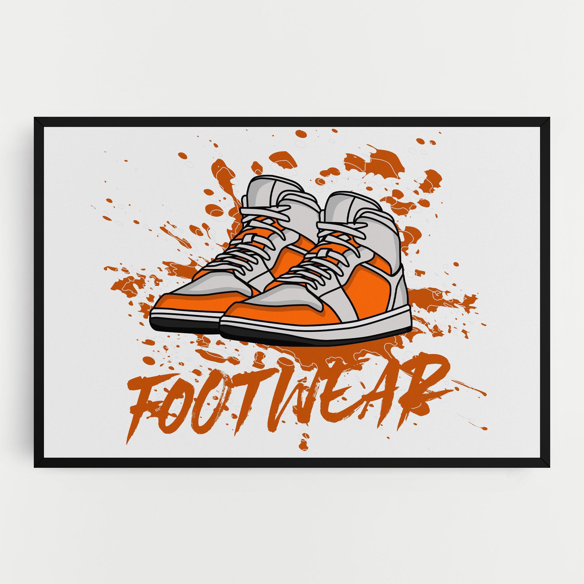 Leinwandbild Orange Footwear mockup 0