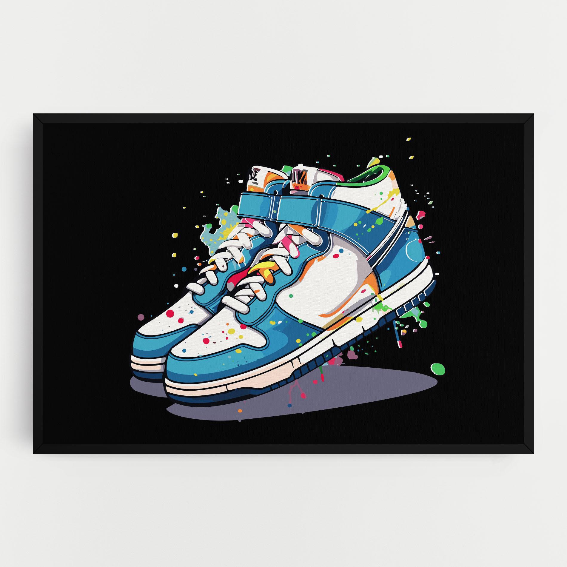 Leinwandbild Shoes Splash Color mockup 0