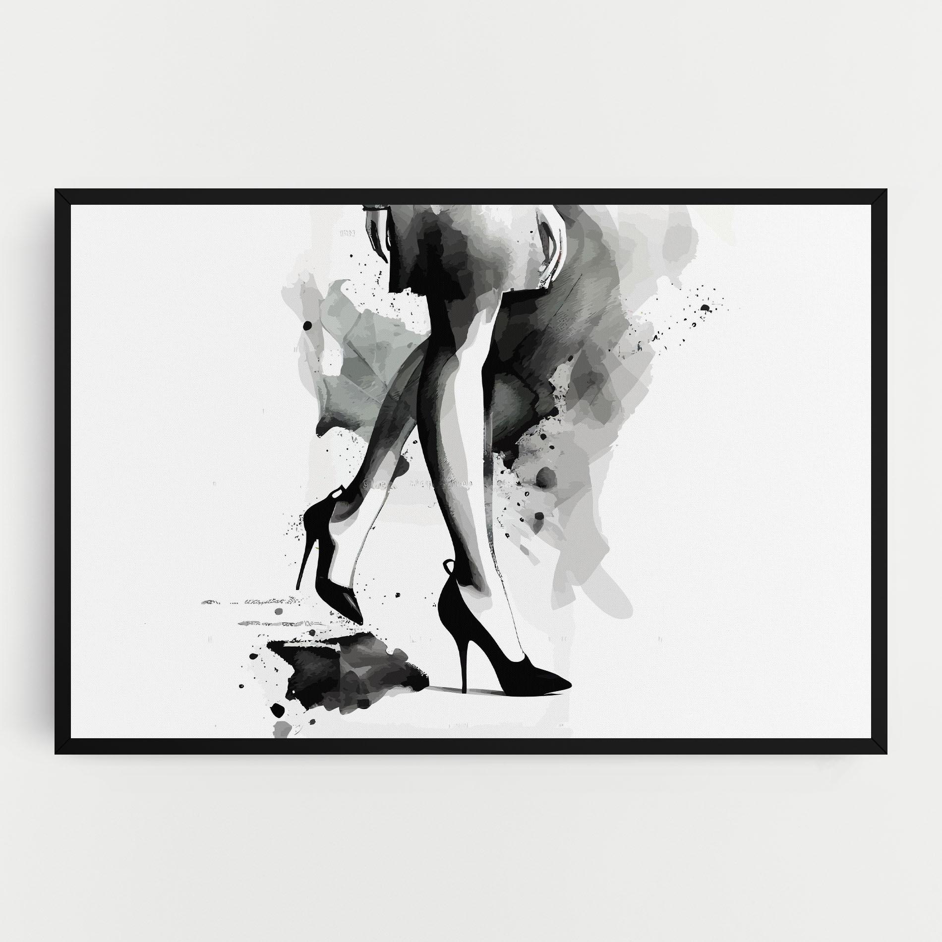 Leinwandbild Watercolor Shoes mockup 0