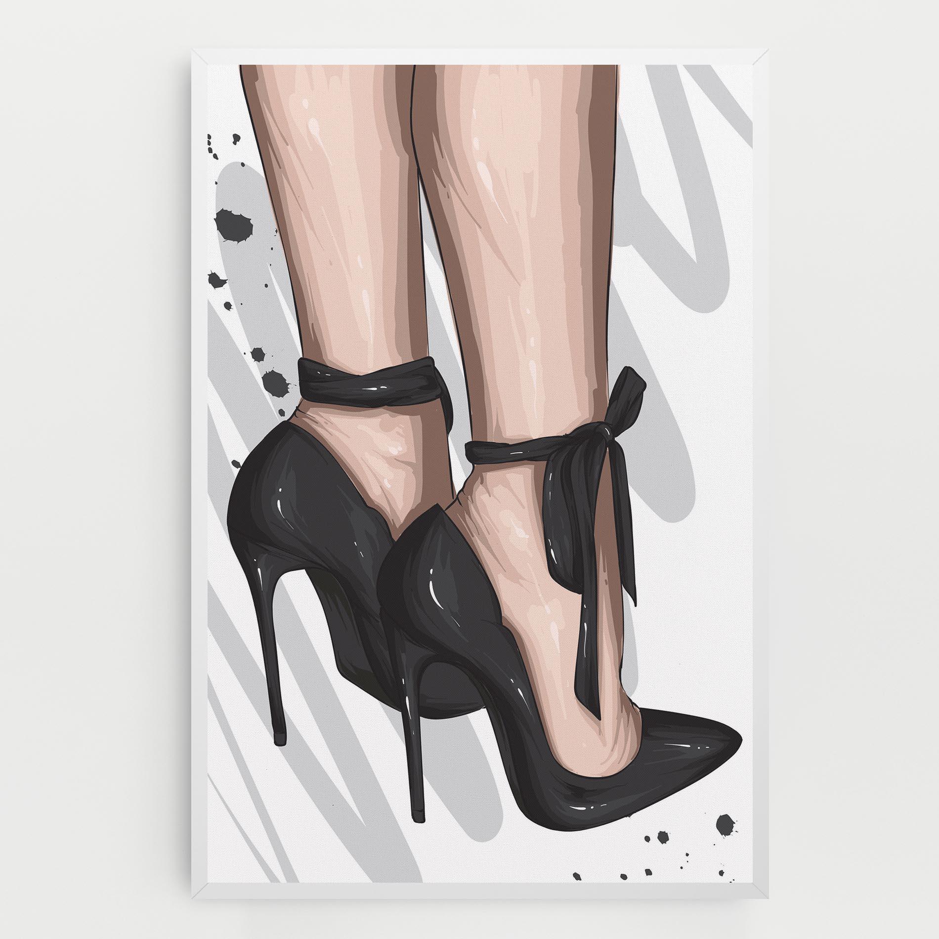 Leinwandbild Black Woman Shoes mockup 0