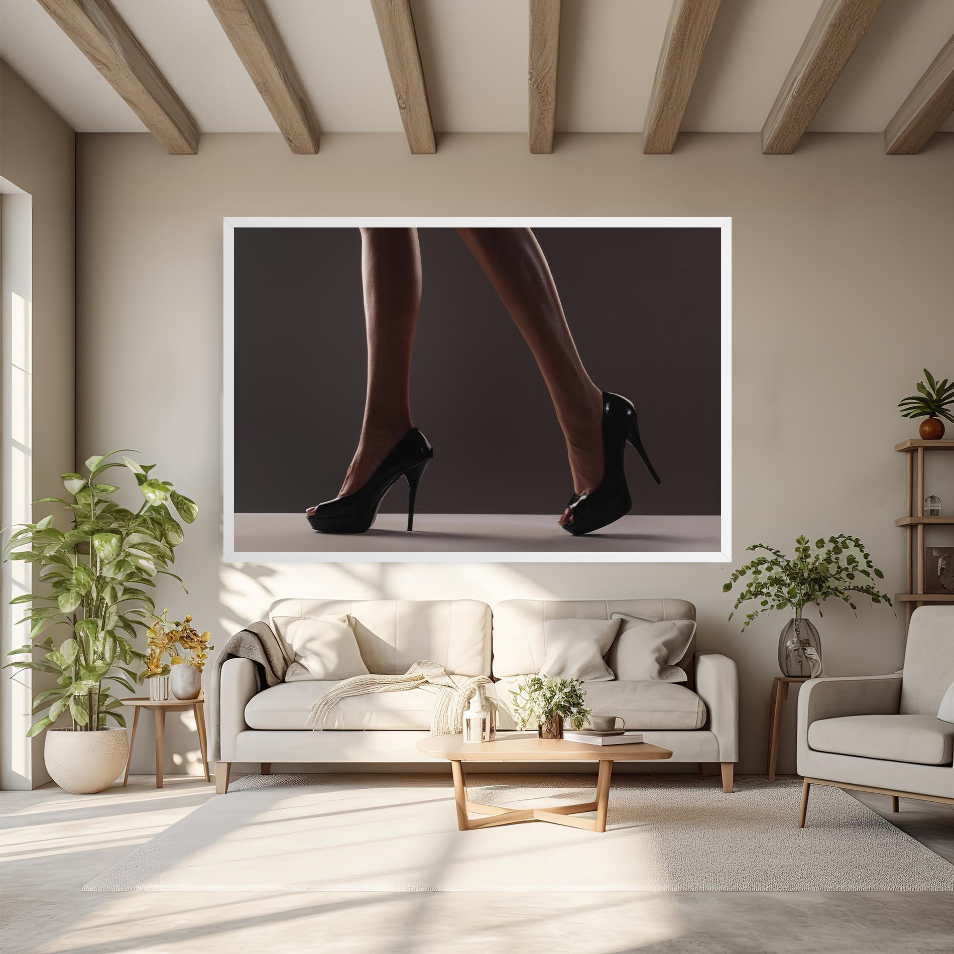 Leinwandbild Black High Heels mockup 6