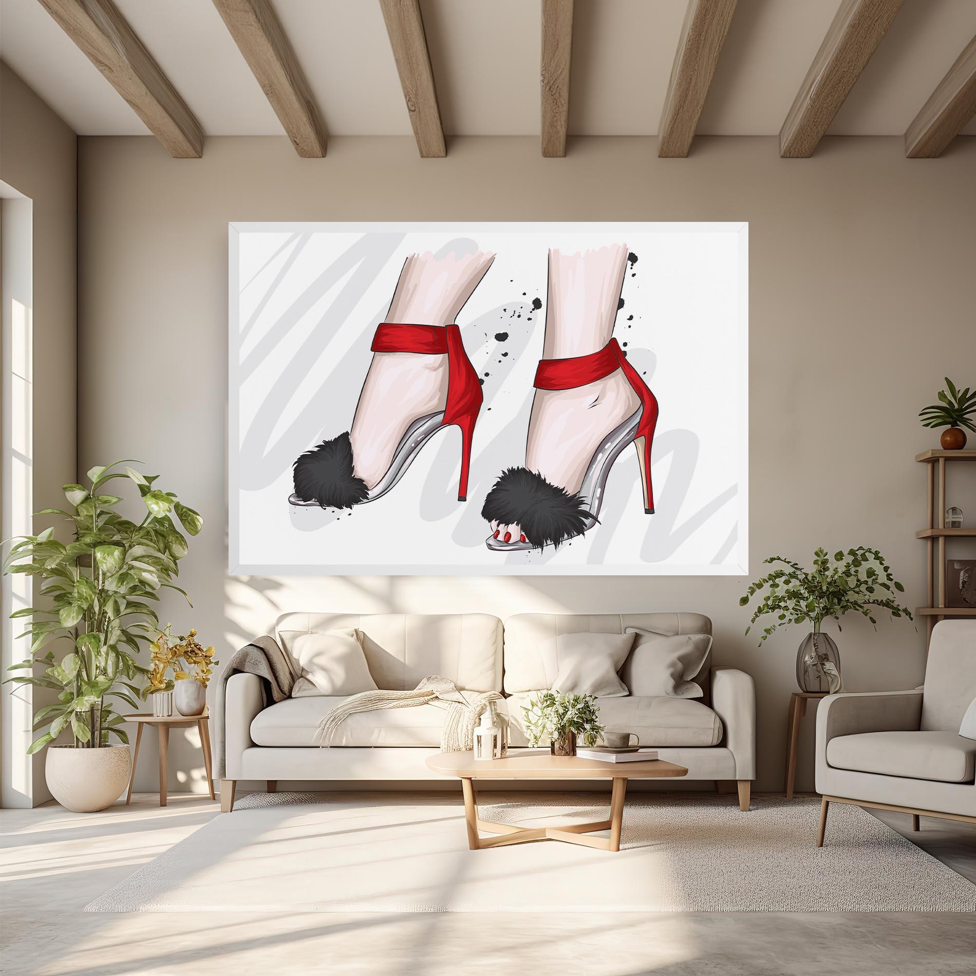 Leinwandbild Black Red Heels mockup 6