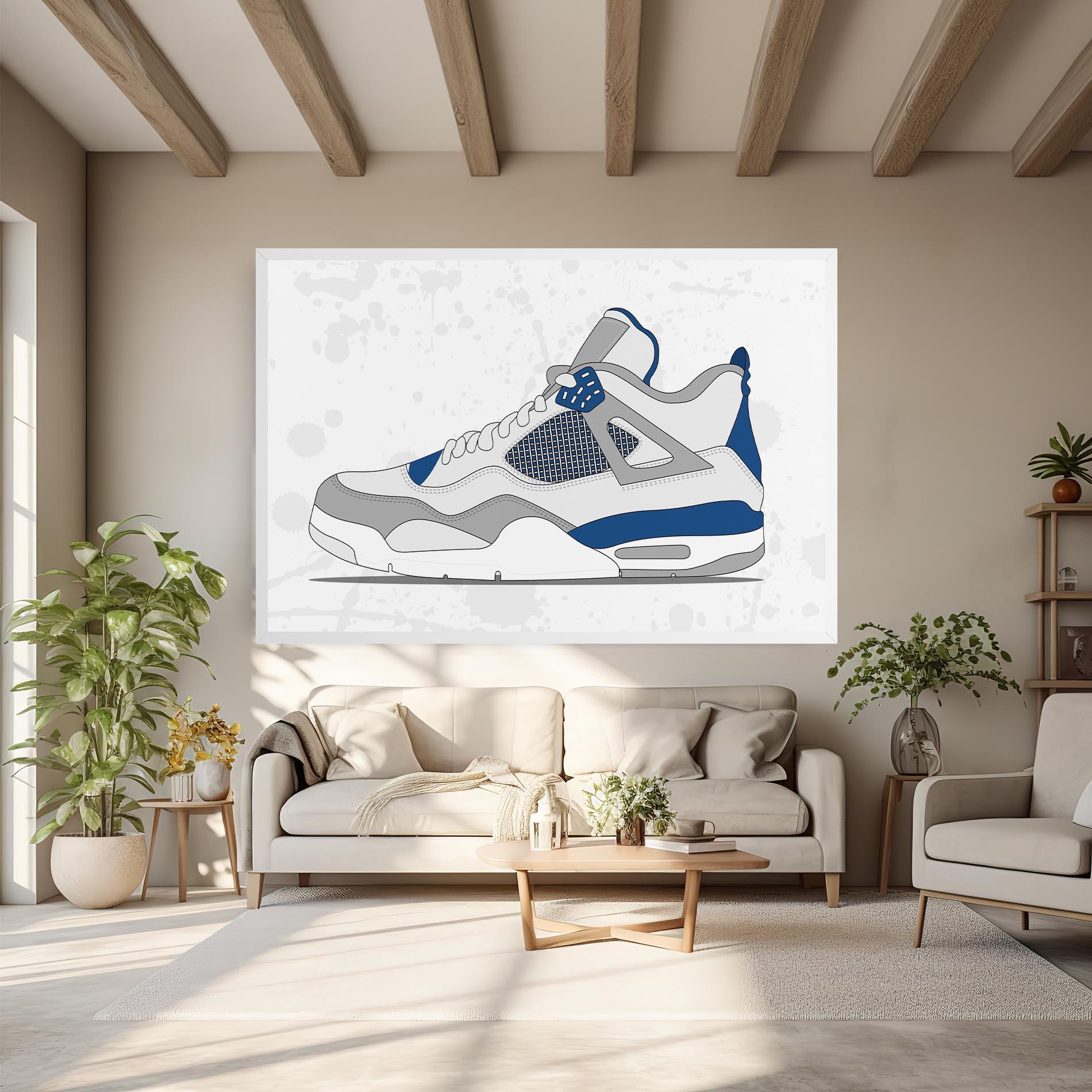 Leinwandbild Blue Grey Sneakers mockup 6
