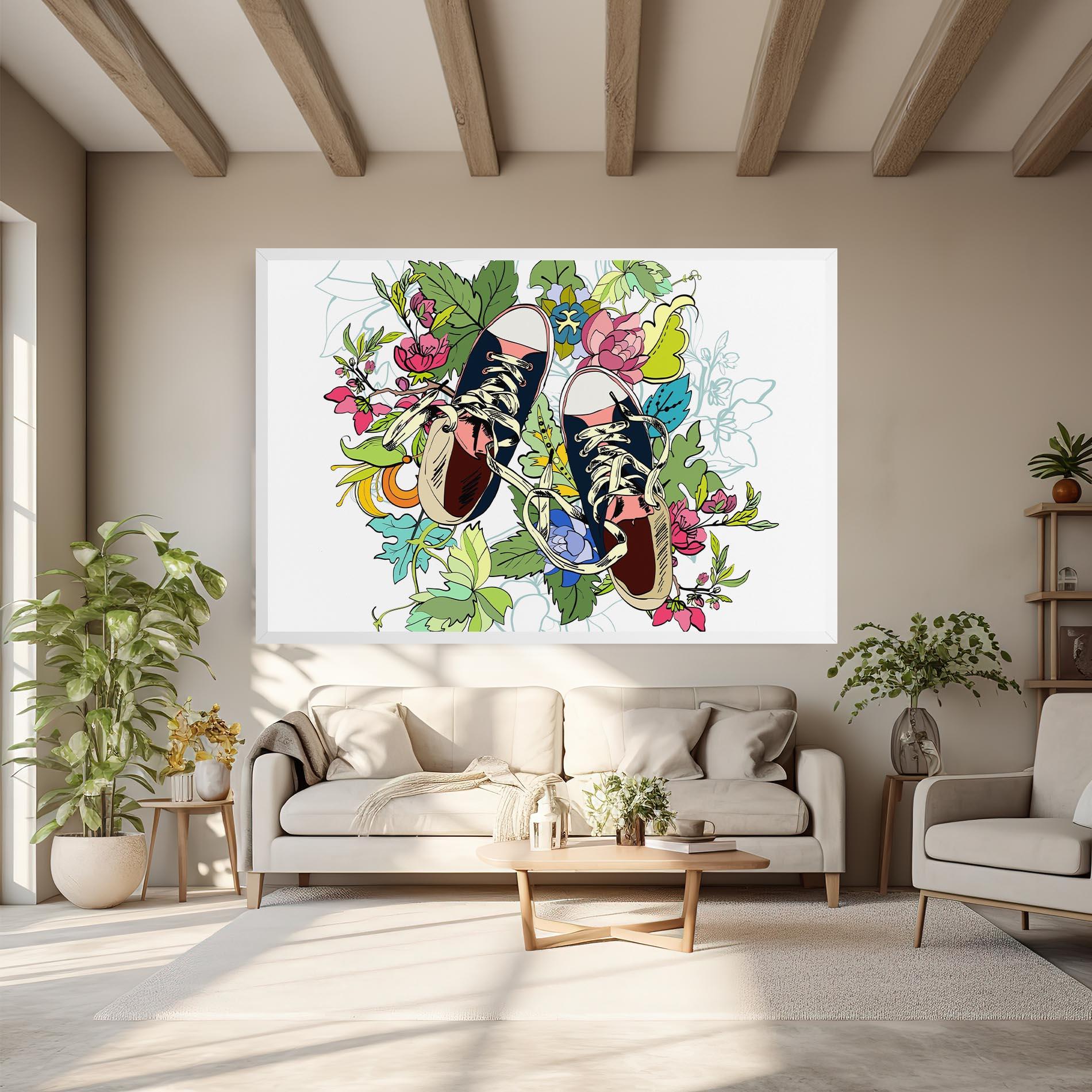 Leinwandbild Flower Shoes mockup 6