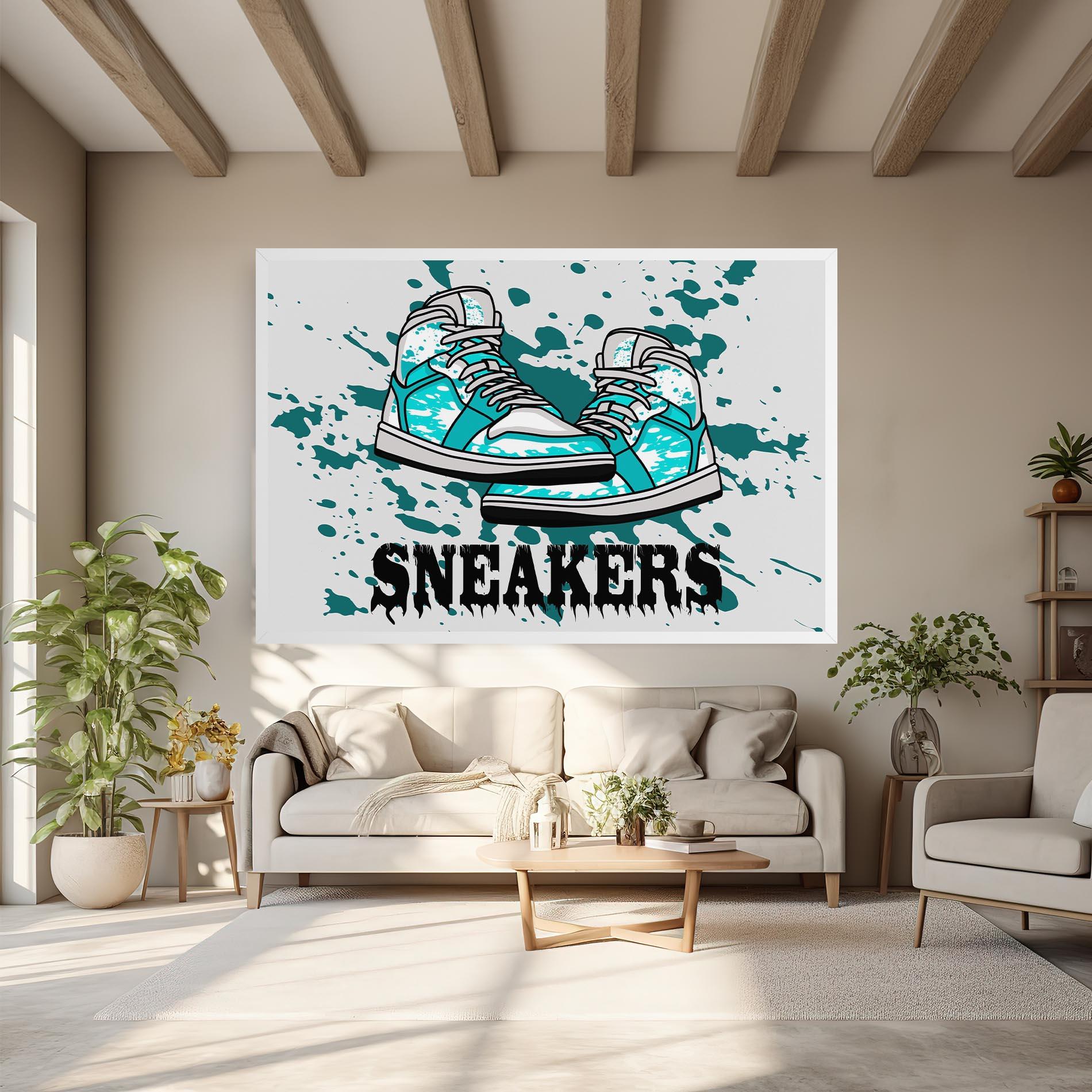 Leinwandbild Light Blue Sneakers mockup 6