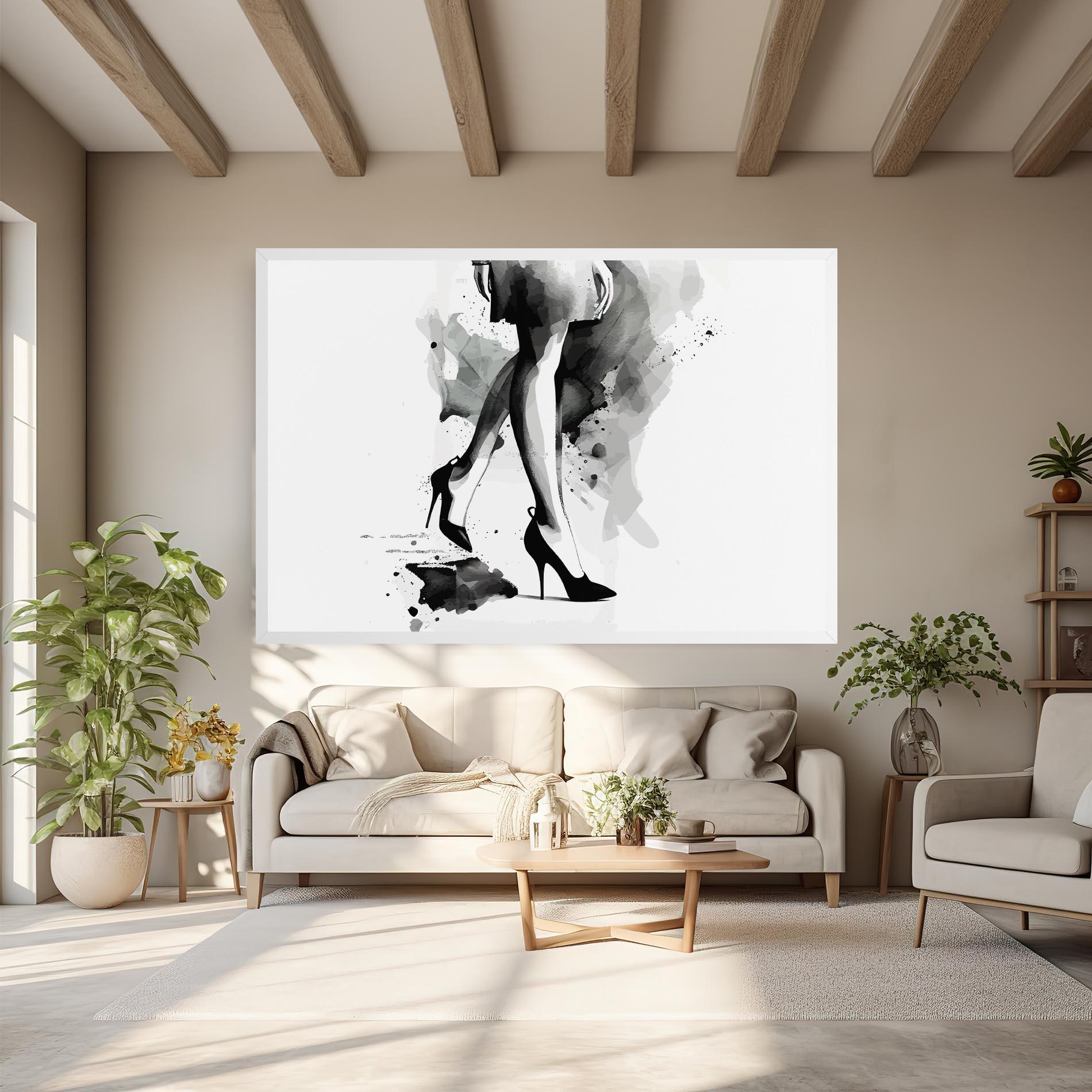 Leinwandbild Watercolor Shoes mockup 6