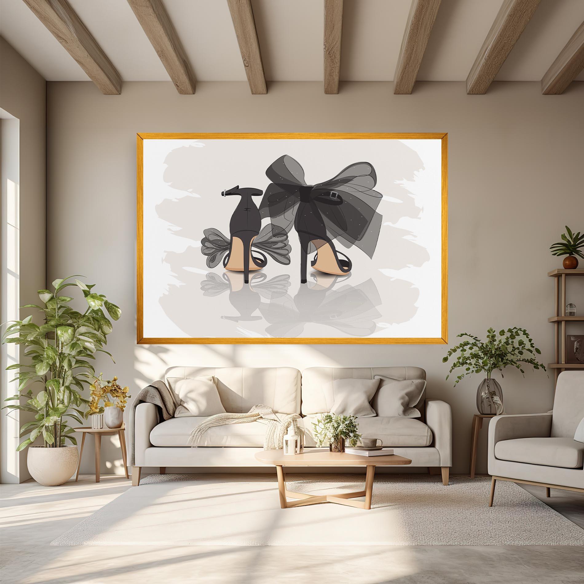 Leinwandbild Black Bow Heels mockup 6