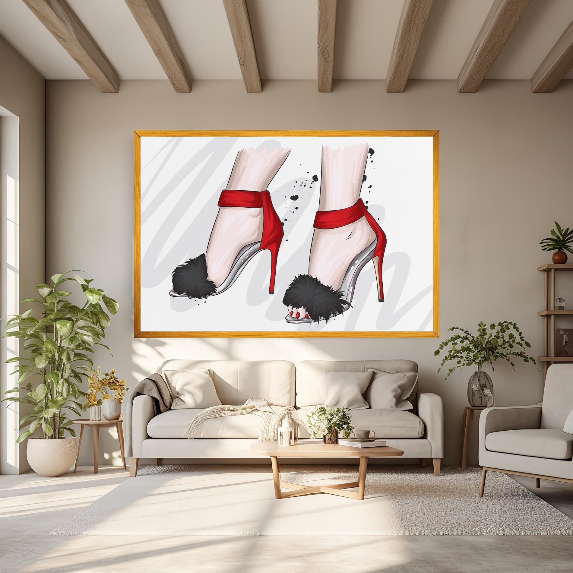 Leinwandbild Black Red Heels mockup 6