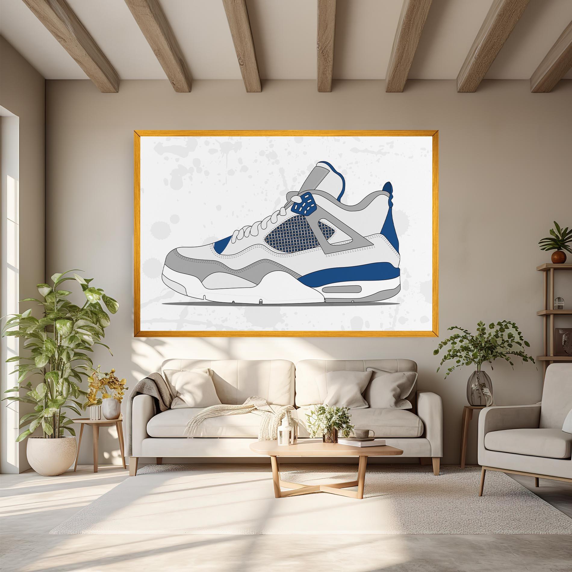 Leinwandbild Blue Grey Sneakers mockup 6