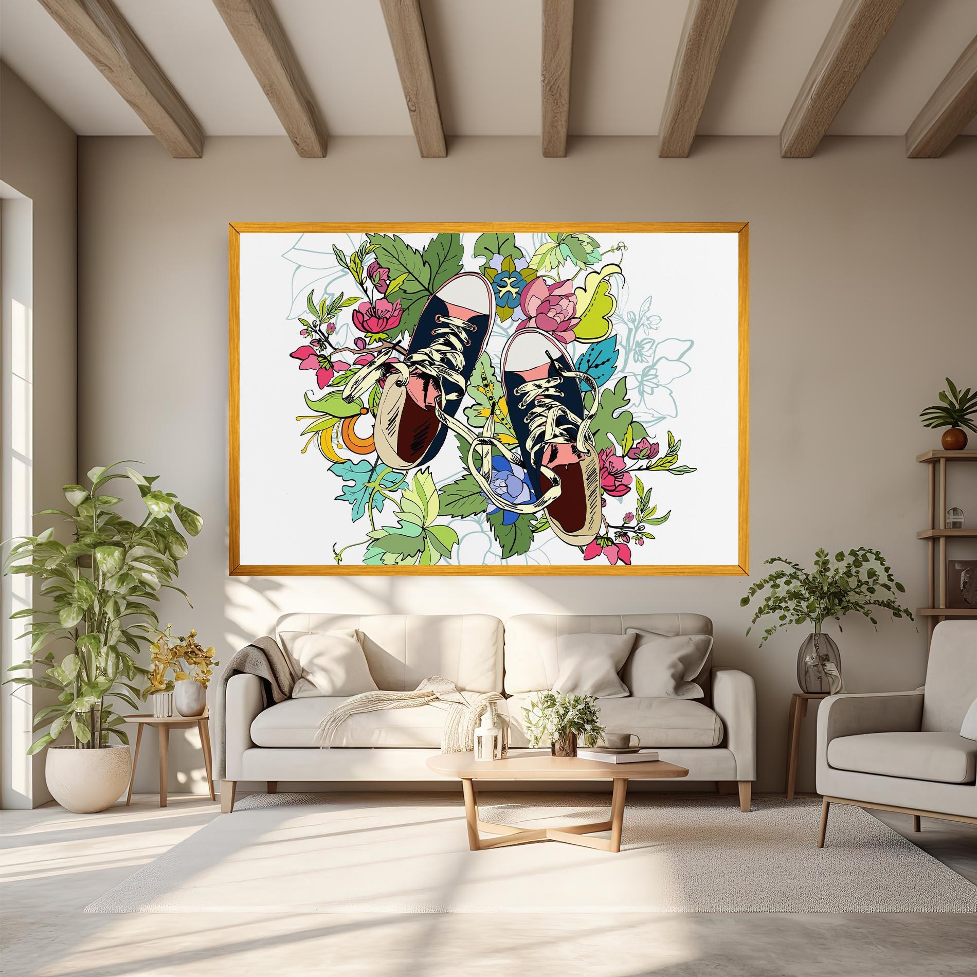 Leinwandbild Flower Shoes mockup 6