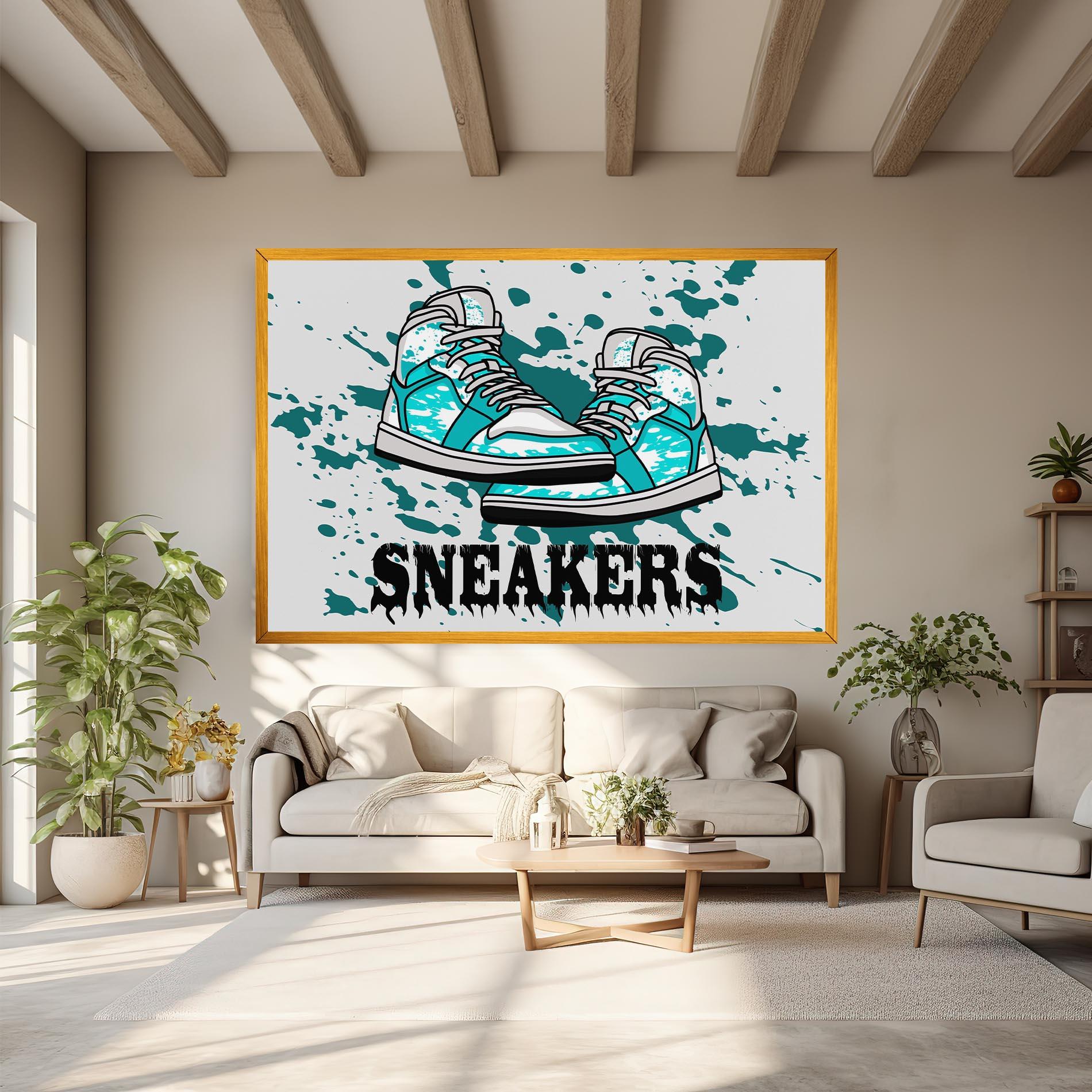 Leinwandbild Light Blue Sneakers mockup 6