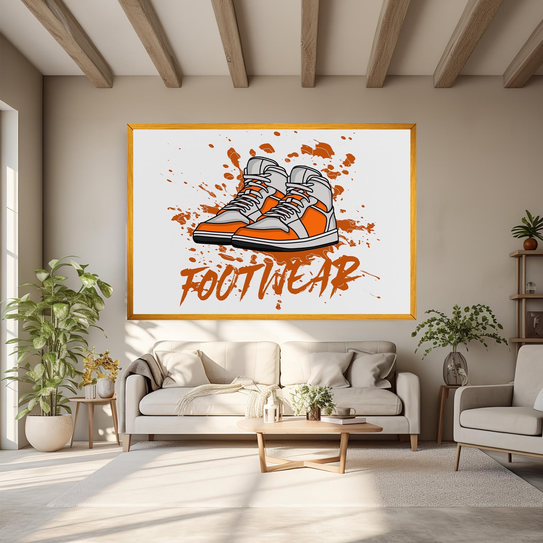 Leinwandbild Orange Footwear mockup 6