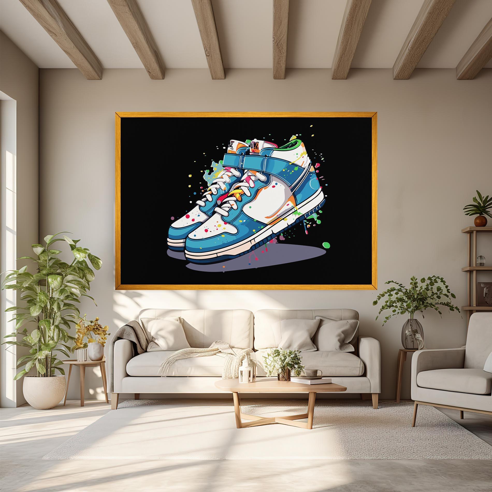 Leinwandbild Shoes Splash Color mockup 6