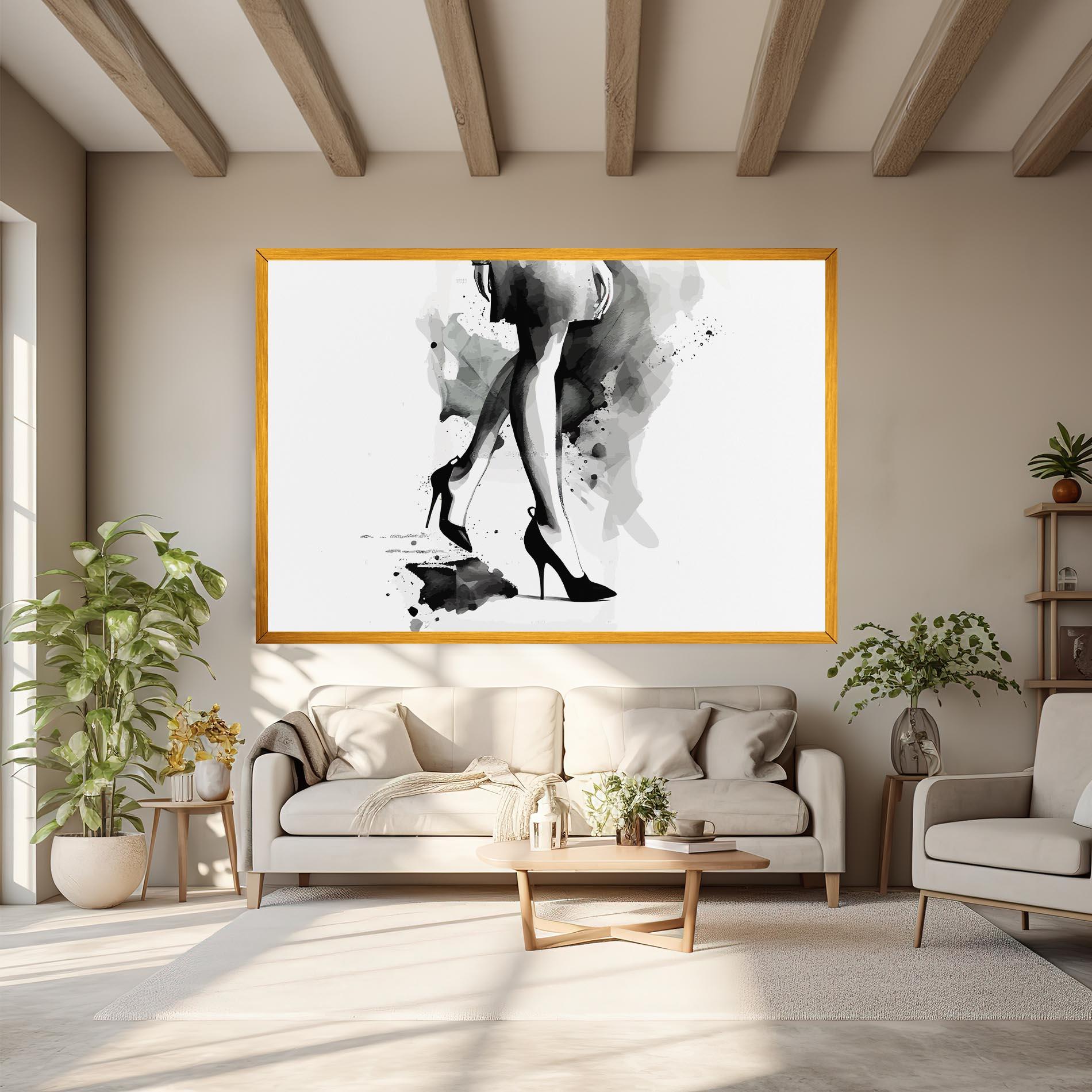 Leinwandbild Watercolor Shoes mockup 6