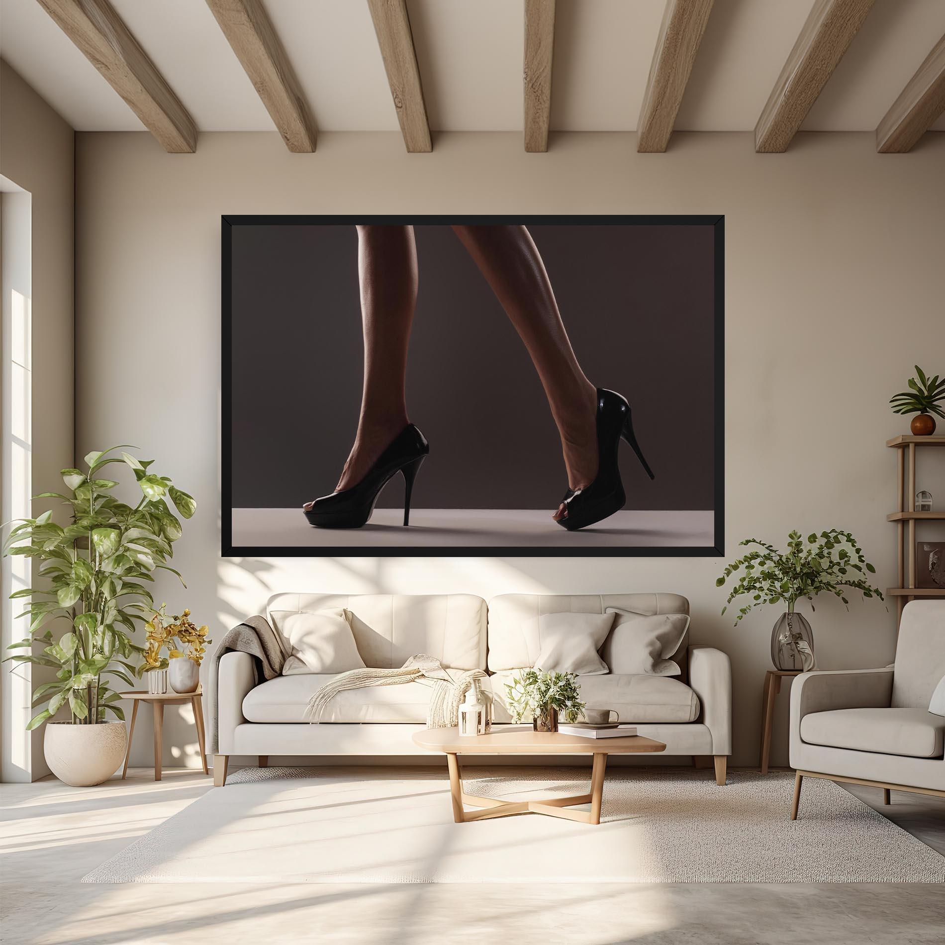 Leinwandbild Black High Heels mockup 6