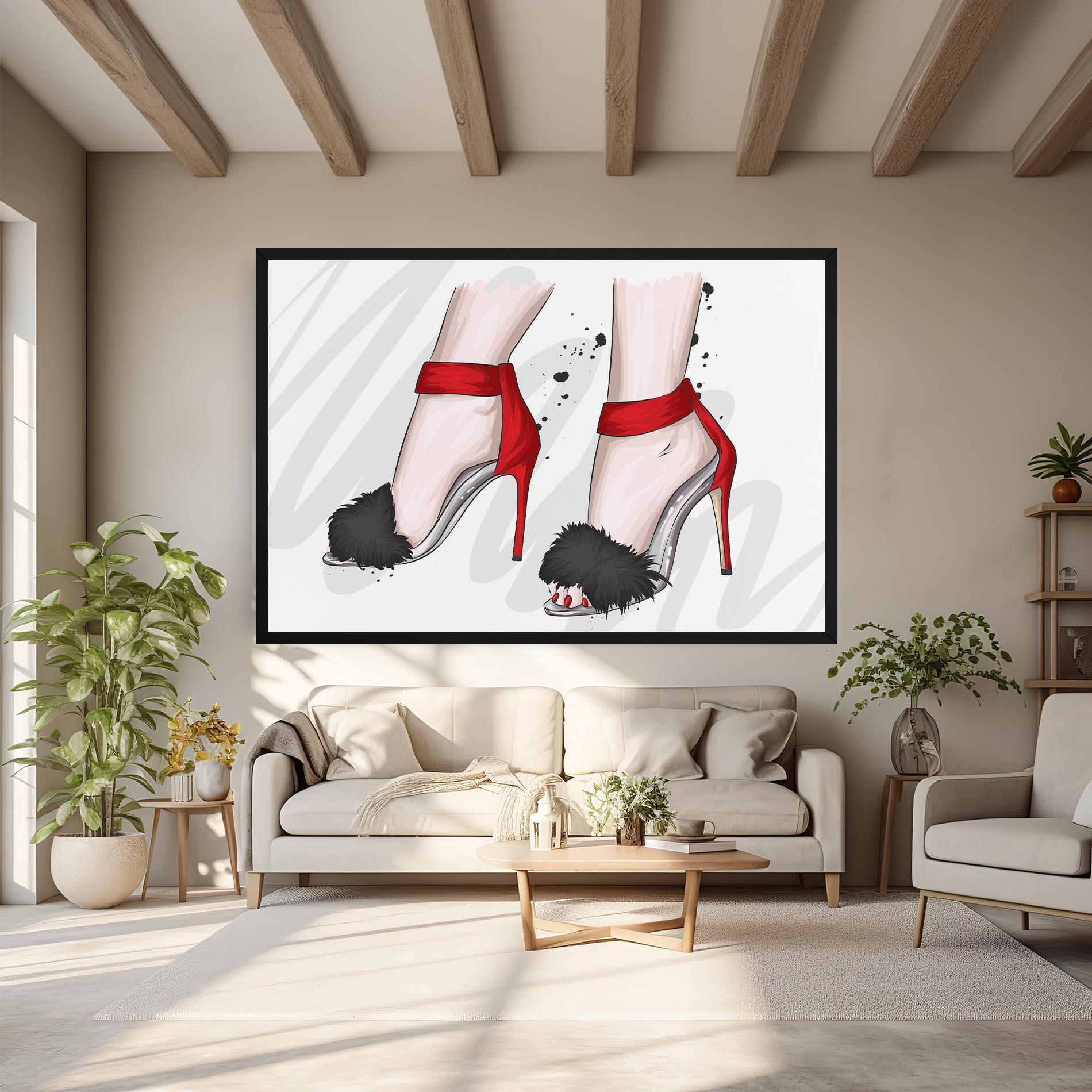 Leinwandbild Black Red Heels mockup 6