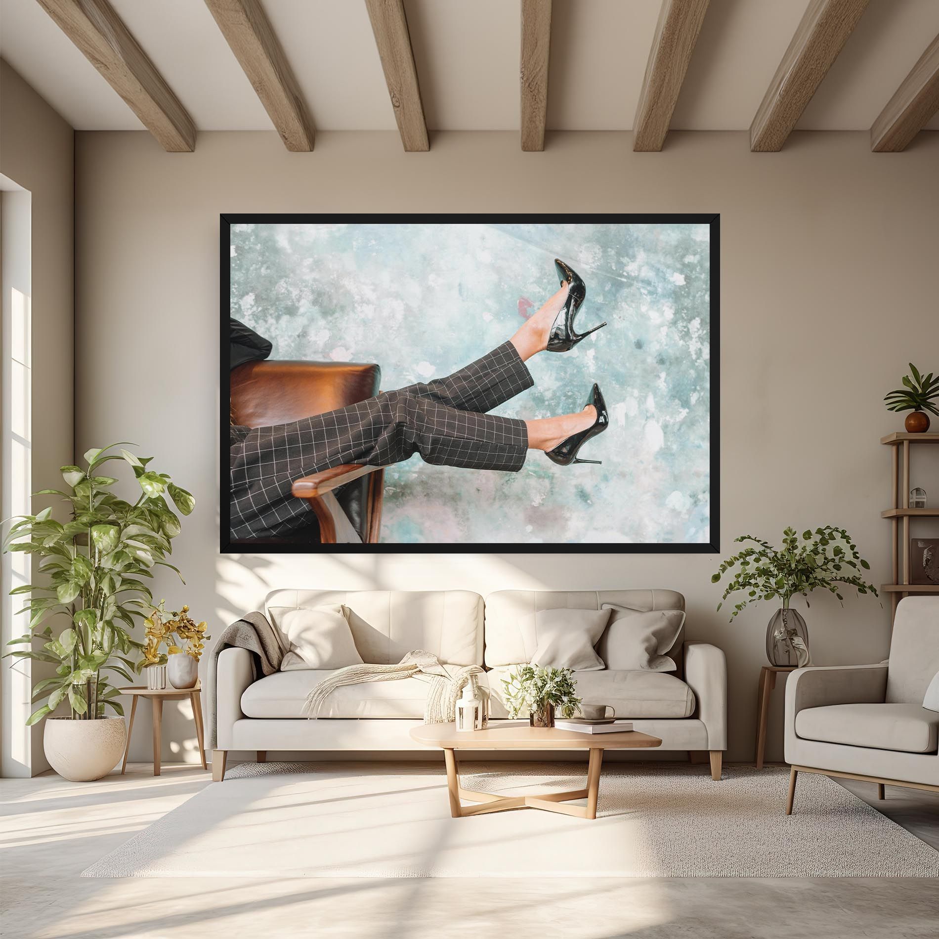 Black Shoes On Chair mockup 6