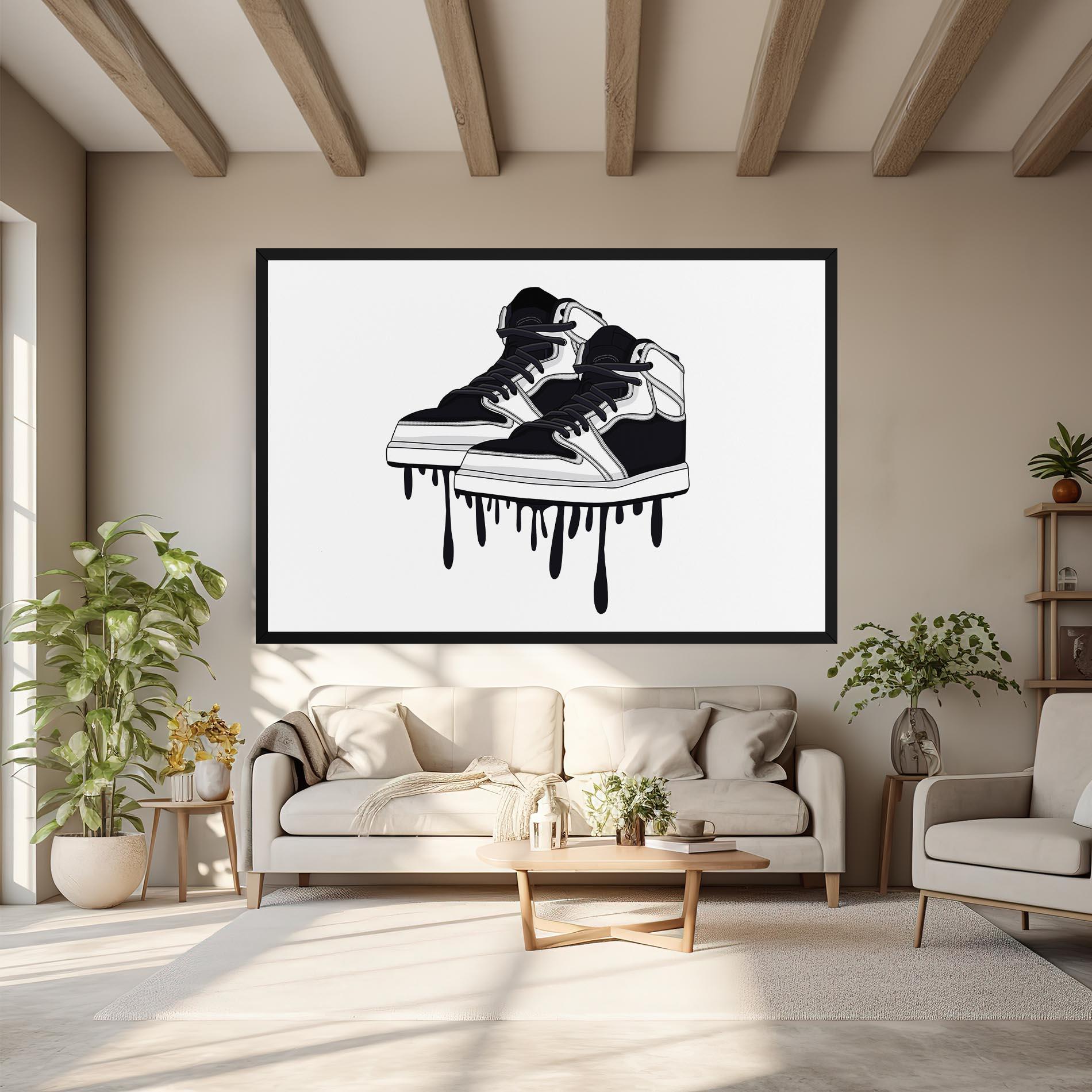 Leinwandbild Black White Shoes mockup 6
