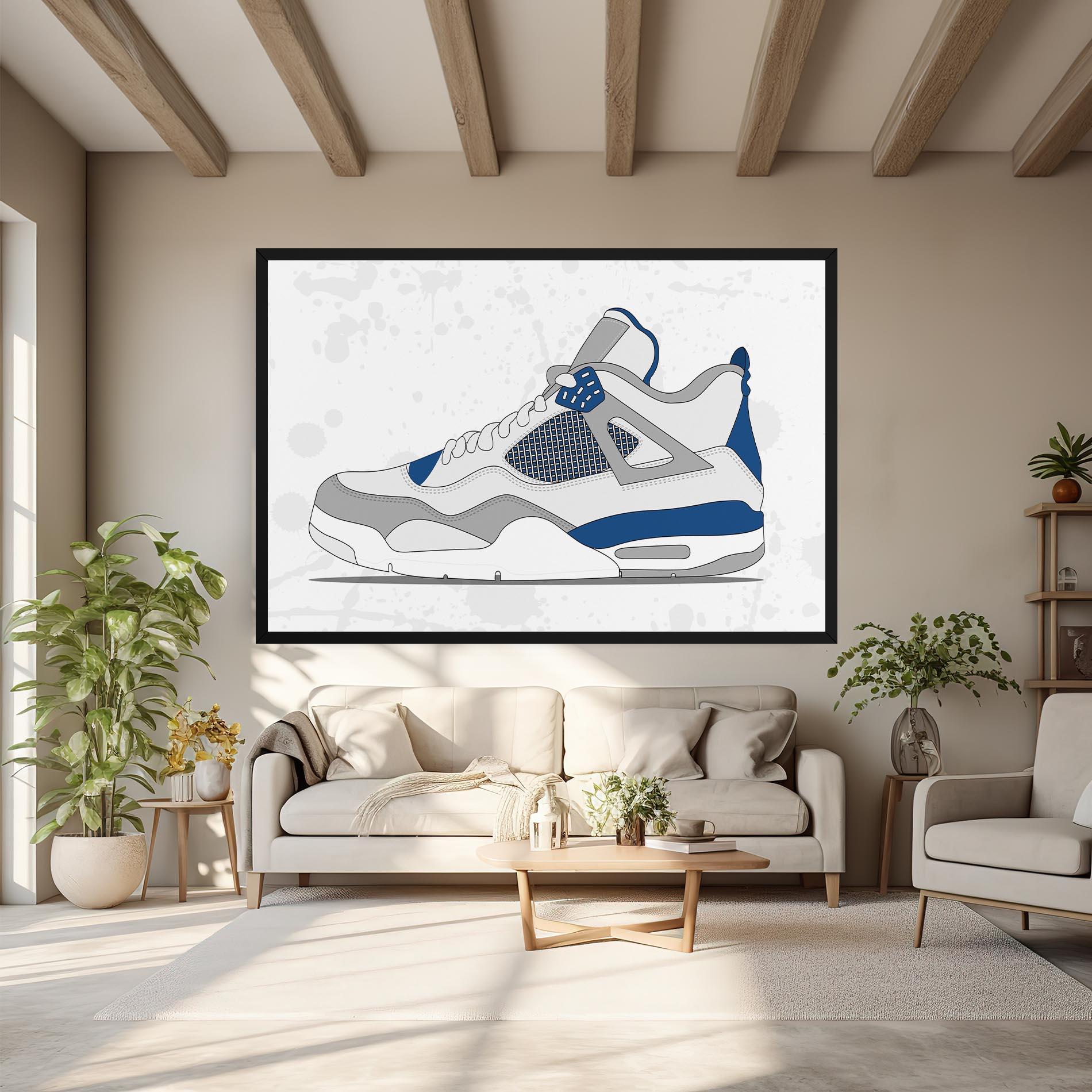 Leinwandbild Blue Grey Sneakers mockup 6