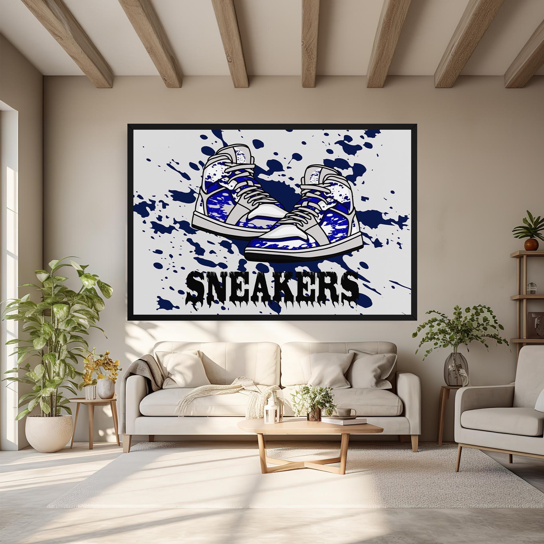 Leinwandbild Dark Blue Sneakers mockup 6