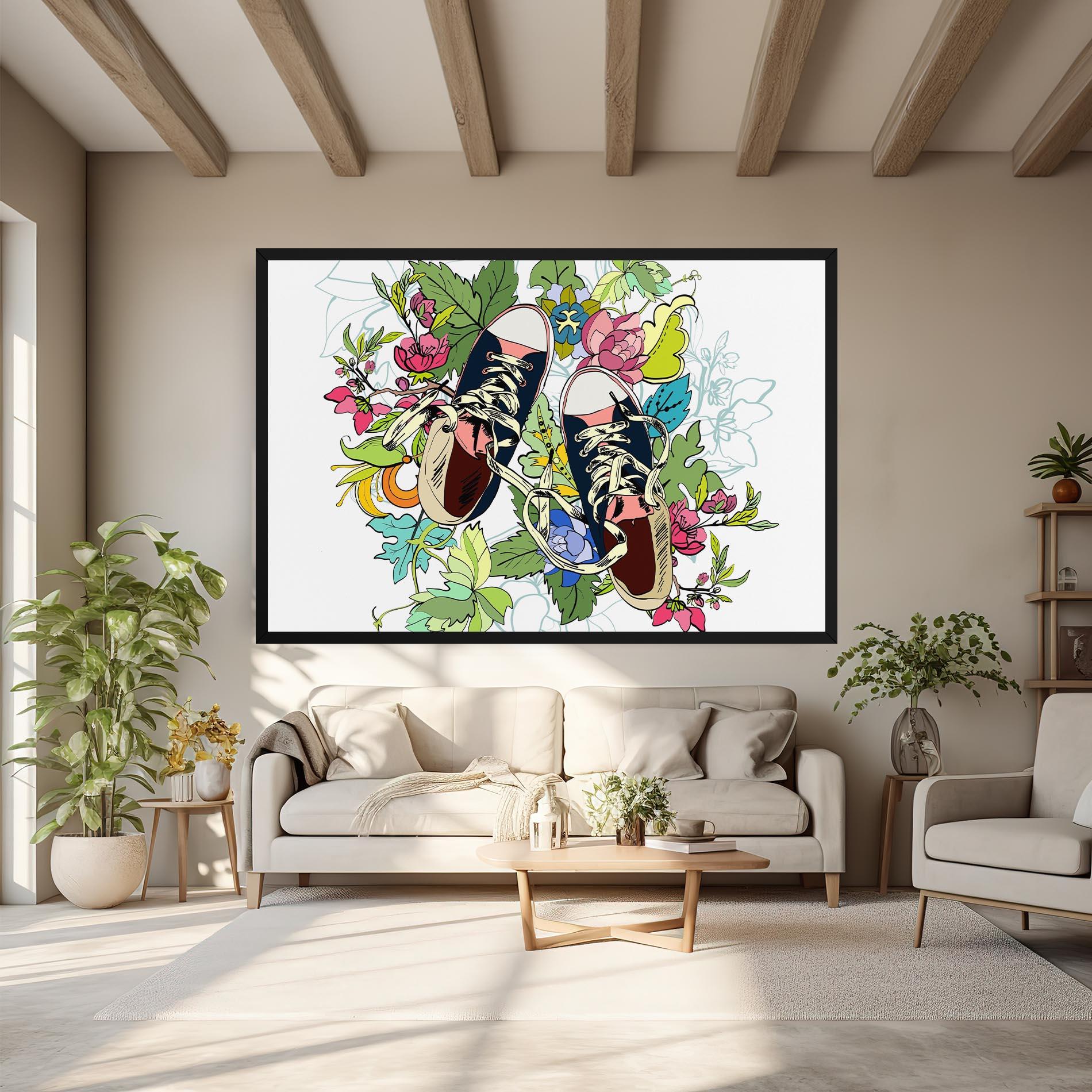 Leinwandbild Flower Shoes mockup 6