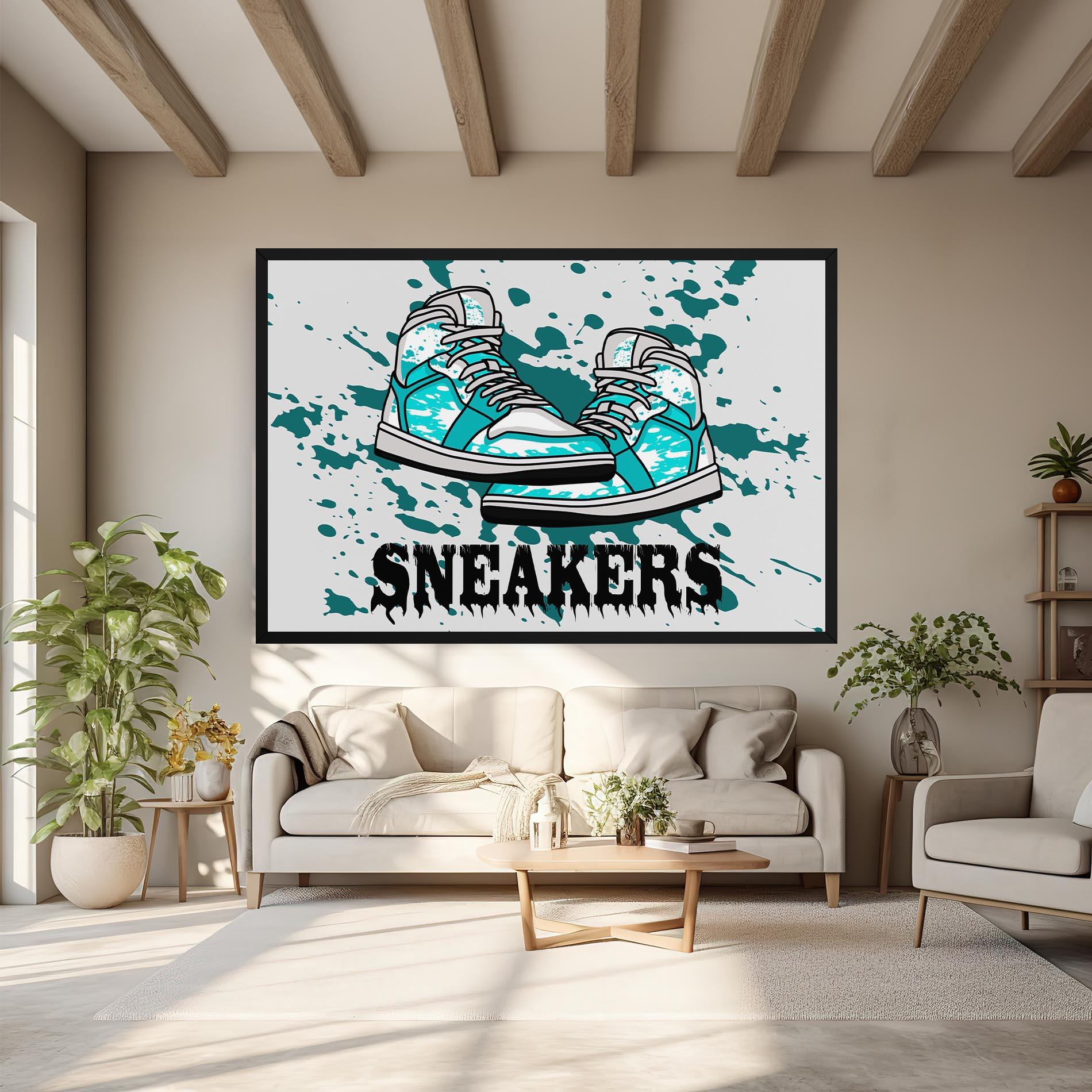 Leinwandbild Light Blue Sneakers mockup 6