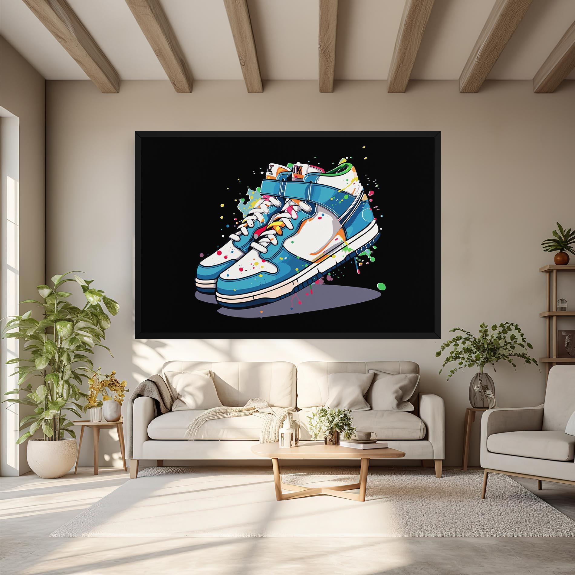 Leinwandbild Shoes Splash Color mockup 6